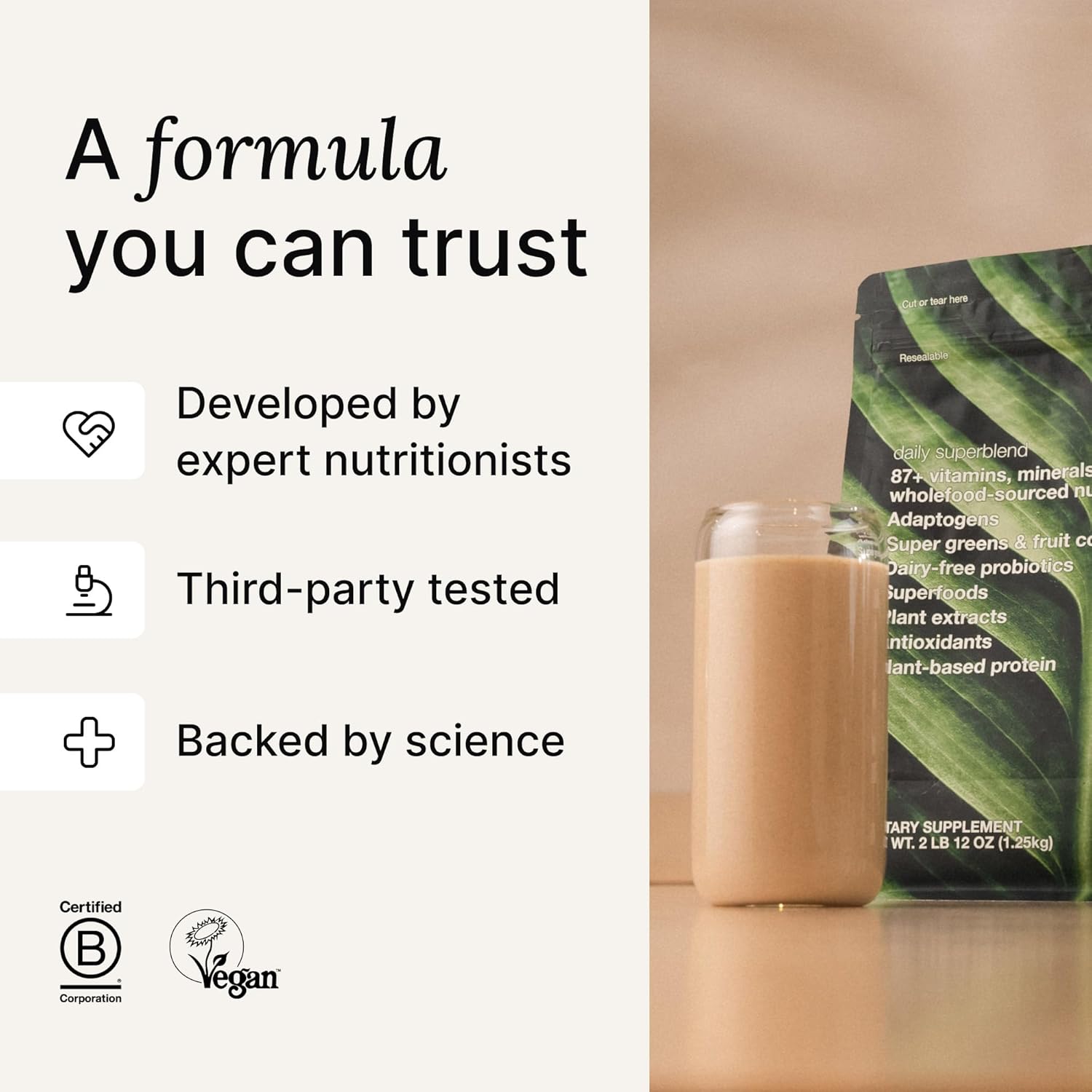 Huel Chocolate Daily Superblend Powder with 25g Protein | Super Greens & 87 Nutrients | Plant-Based | 19 Servings