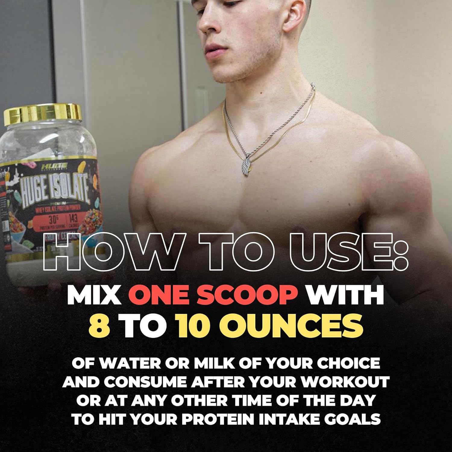 Huge Supplements Fruity Cereal Isolate Protein Powder - 30g Protein, Fast Digesting, 14.5g Amino Acids - 30 Servings