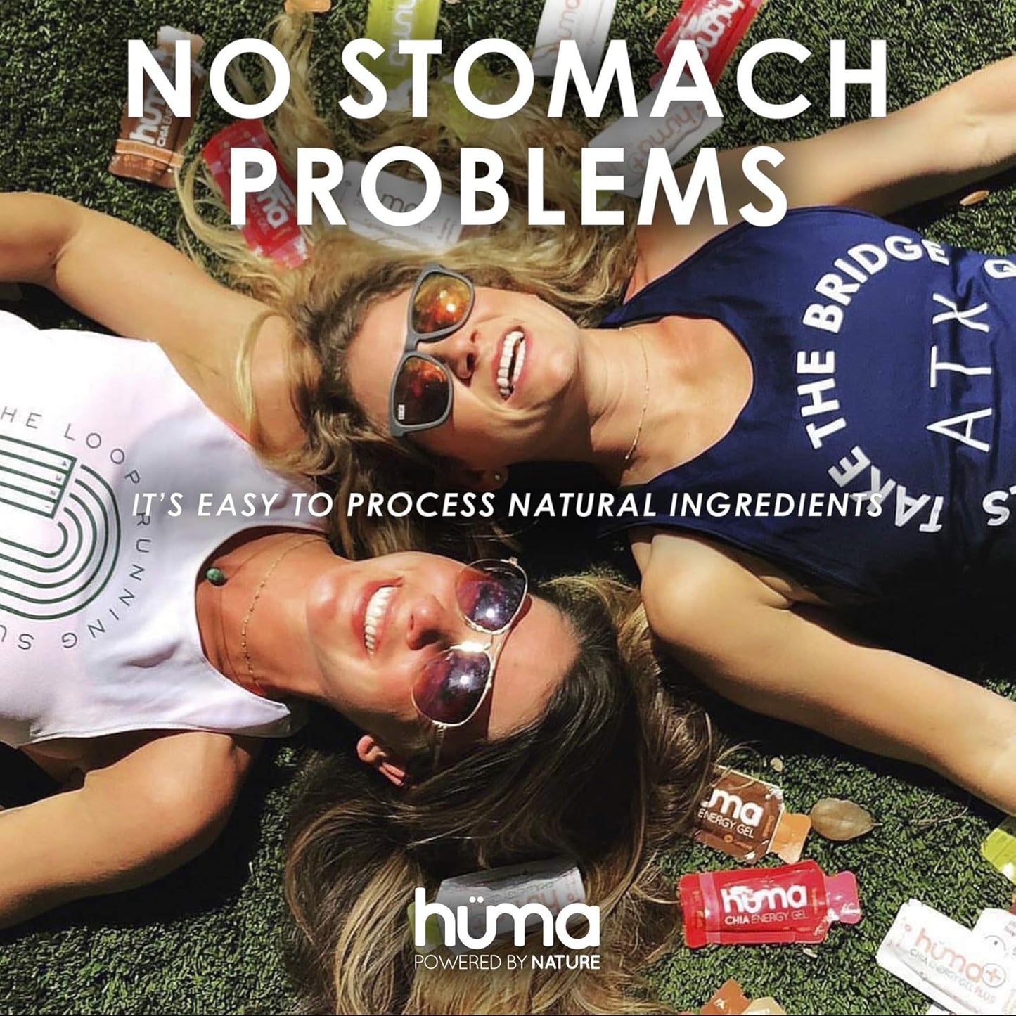 Huma Chia Energy Gel Lemonade 12-Pack with Caffeine - Endurance Exercise Nutrition