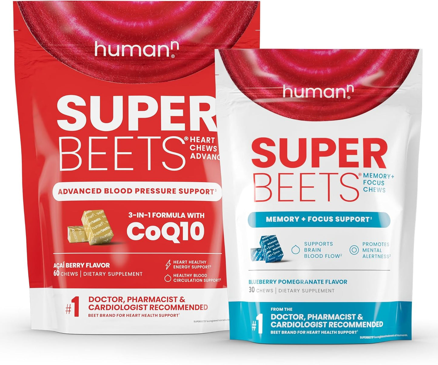 humanN SuperBeets Advanced Memory and Focus Chews - Boost Brain Function with Beetroot Extract and Clinically Researched Ingredients