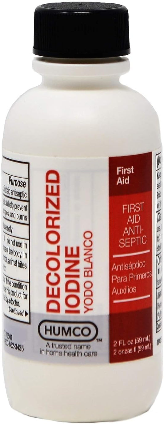 Humco Iodides Tincture 2 oz - Pack of 2, Decolorized Iodine for Topical Antiseptic Use
