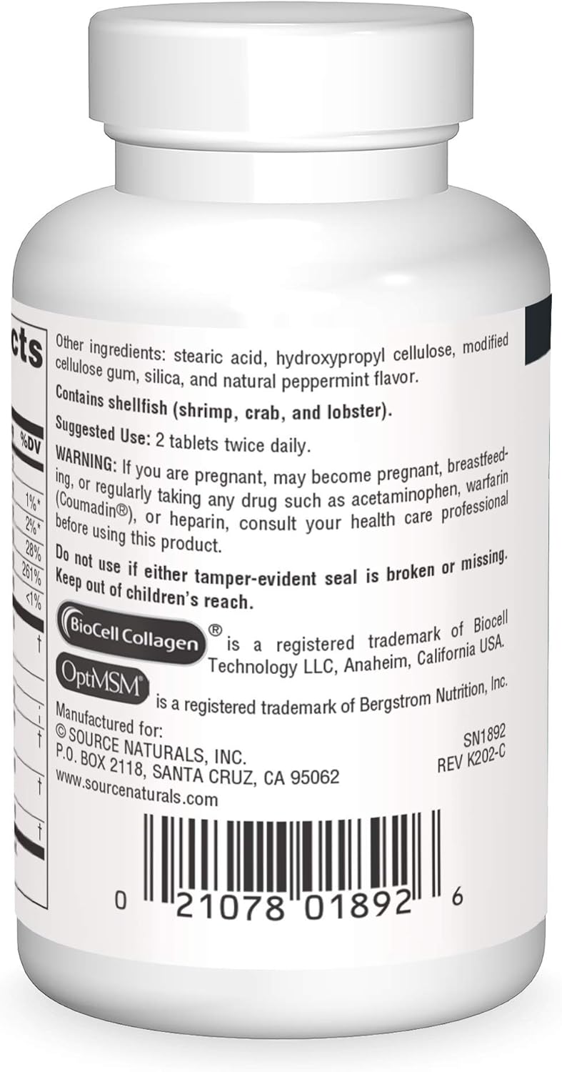 Hyaluronic Joint Complex with Glucosamine, Chondroitin & MSM - 30 Tablets by Source Naturals