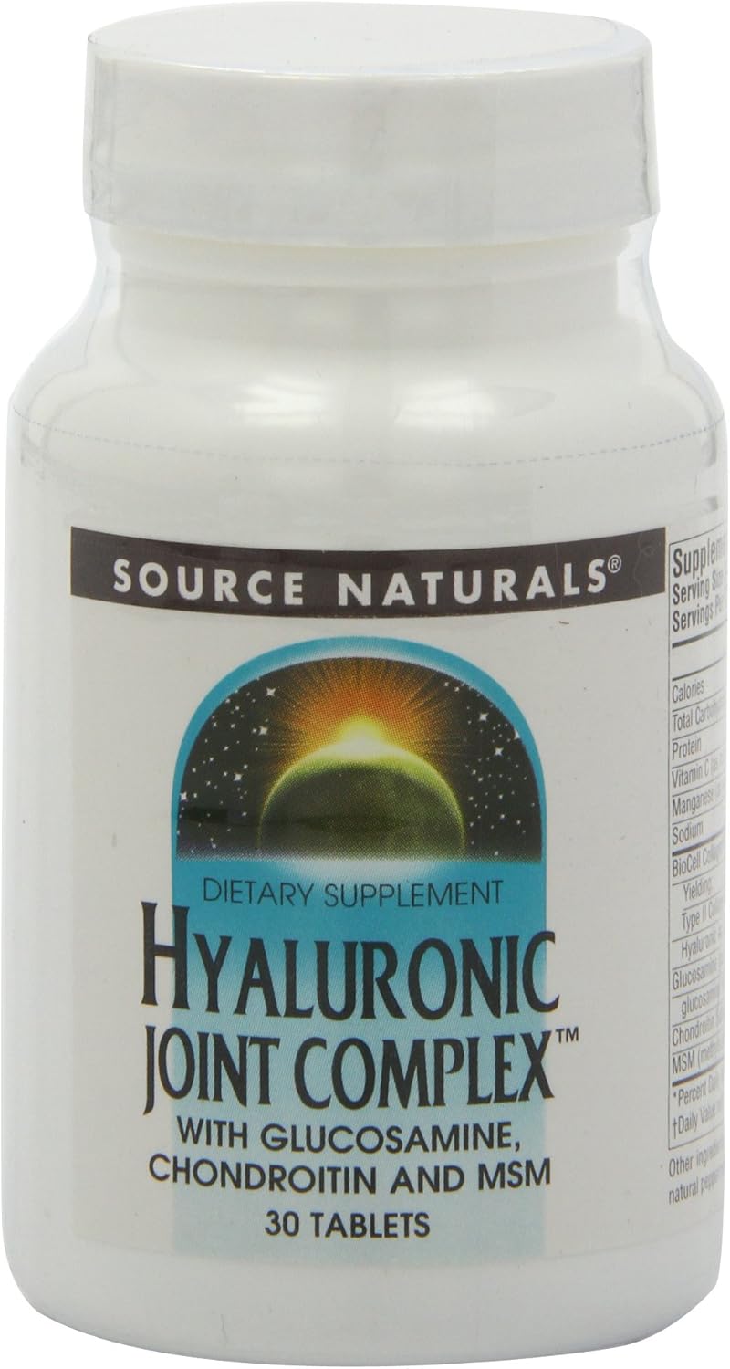 Hyaluronic Joint Complex with Glucosamine, Chondroitin & MSM - 30 Tablets by Source Naturals
