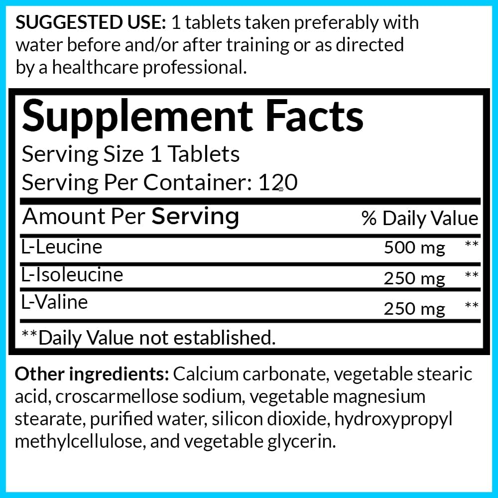 Hybrid BCAA 1000mg - Amino Acids Supplement with 2:1:1 Ratio - Vegan, Non-GMO - 120 Servings