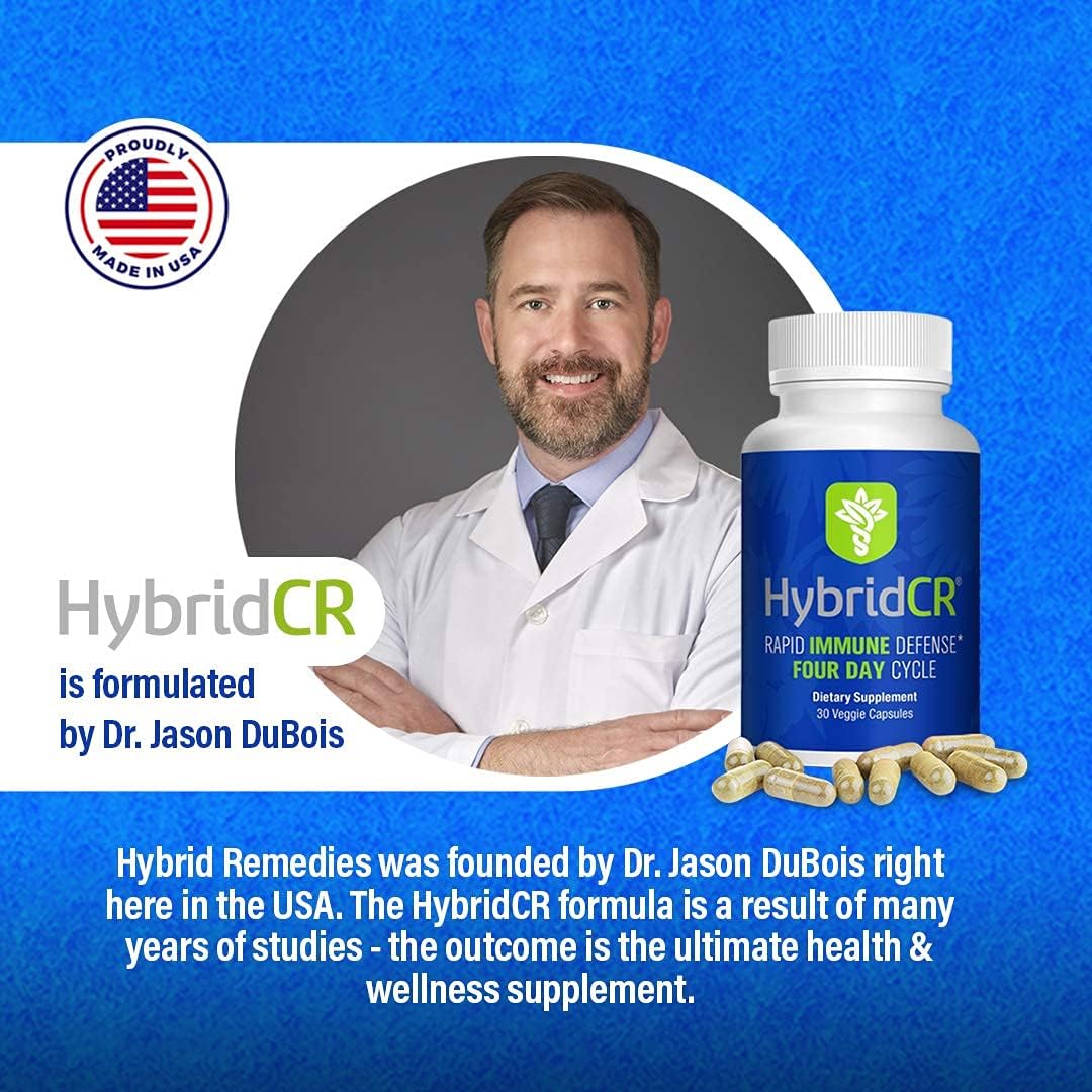 HybridCR Rapid Immunity Supplement with 5-in-1 Immune Support Formula | Zinc, Echinacea, Andrographis, Ginseng, Selenium | Pharmacist Formulated | 30 Veggie Capsules - BoostGo Australia