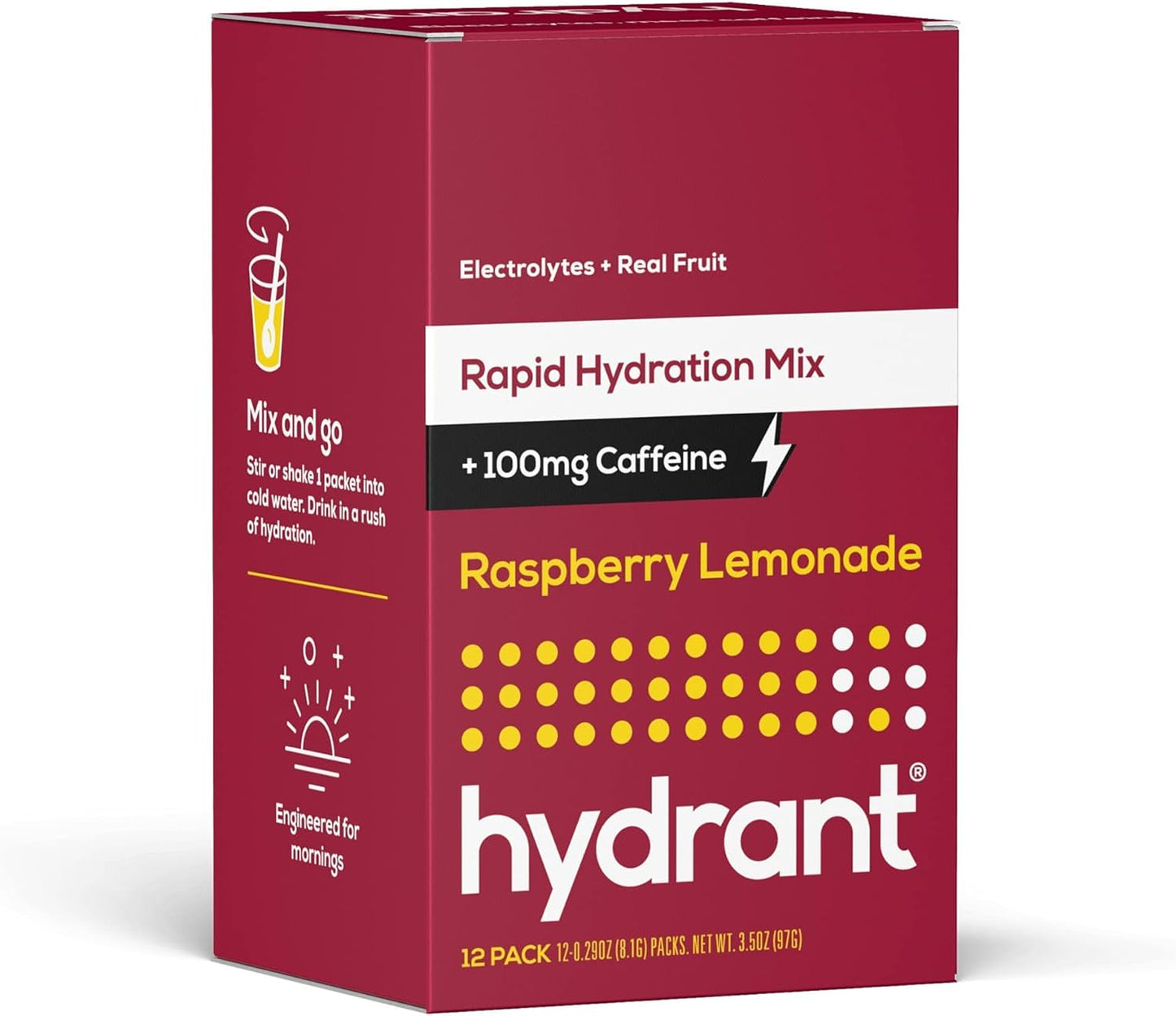Hydrant Raspberry Lemonade Drink Mix 12pk for Rapid Hydration, 0.28 OZ