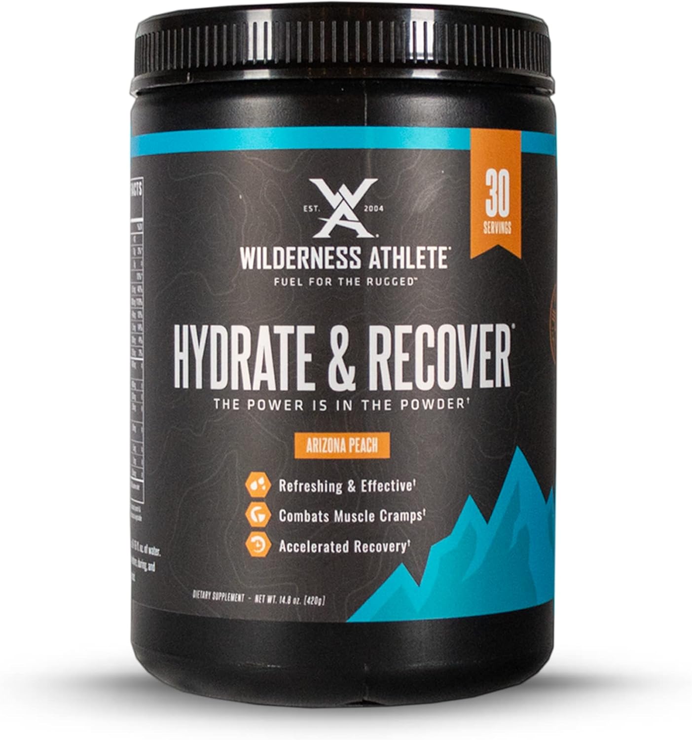 Hydrate & Recover Powder Drink Mix with BCAAs and Vitamin C - Arizona Peach Flavor - 30 Servings