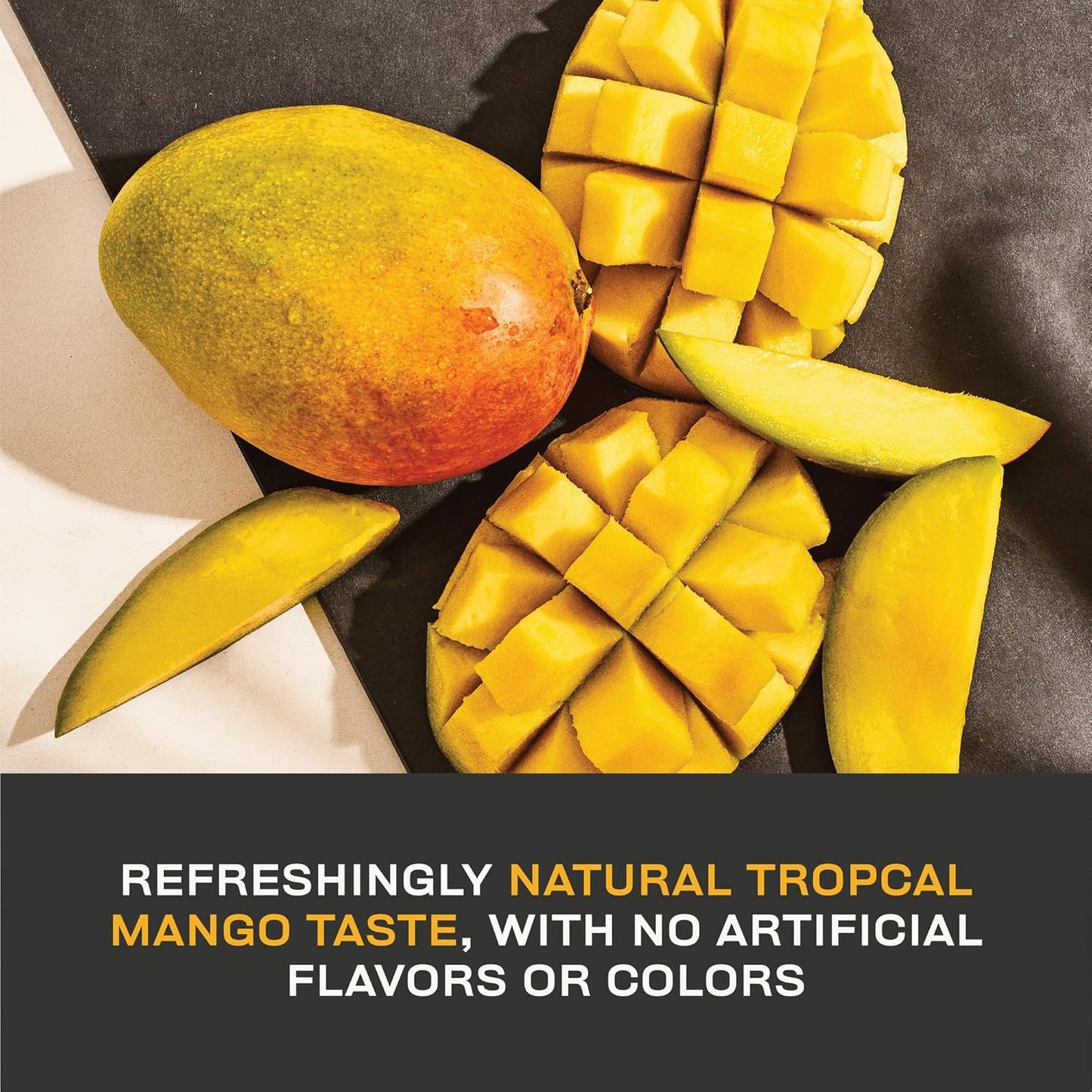 Hydrating Caffeine Powder Packets with Electrolytes and L Theanine - Tropical Mango Drink Mix, 21 Sticks