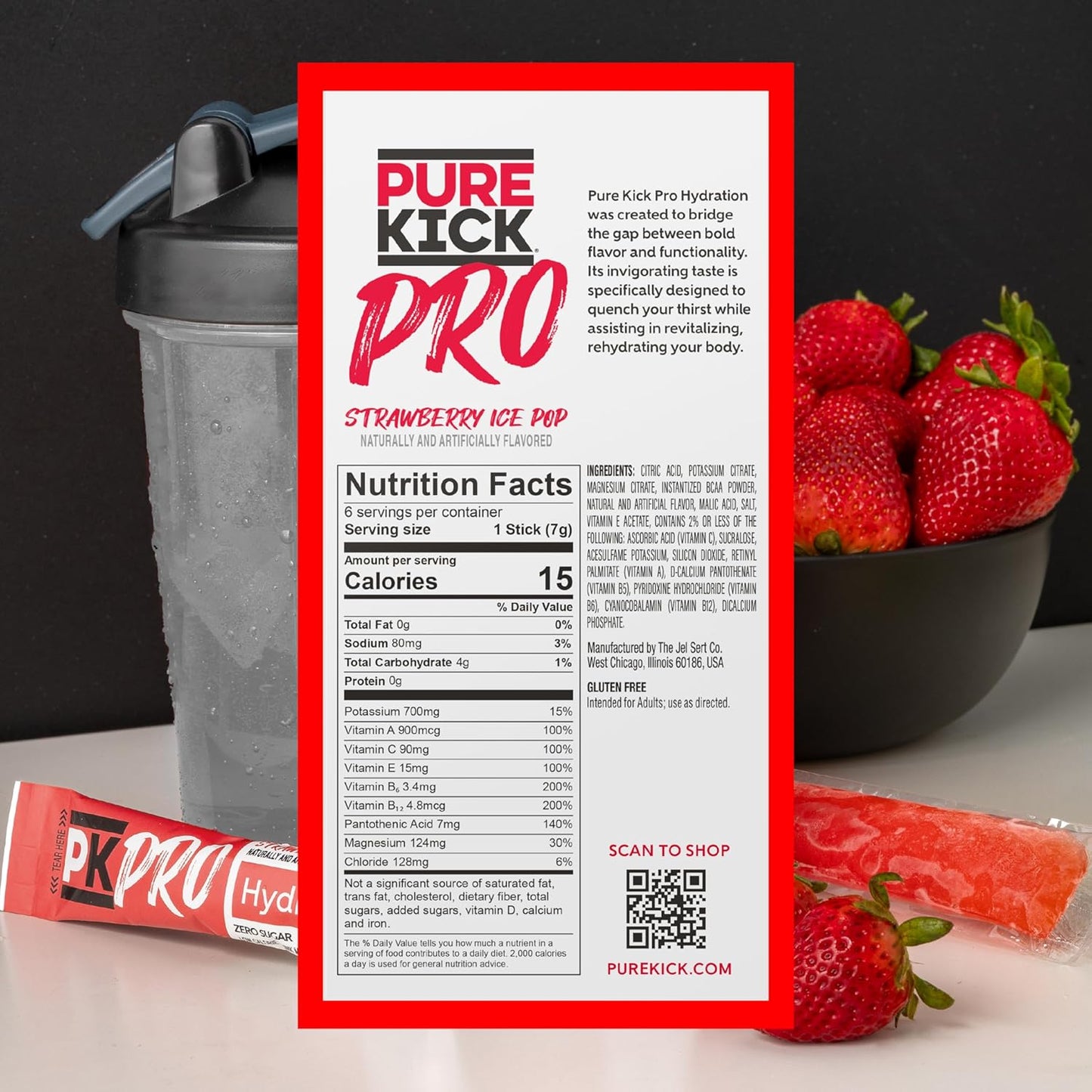 Hydration Electrolyte Drink Mix - Strawberry Ice Pop Flavor - 6 Packets per Box