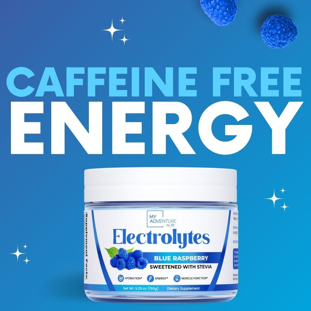 Hydration Electrolytes Powder Bundle - Blue Raspberry & Sour Blue, Zero Sugar, My Adventure to Fit