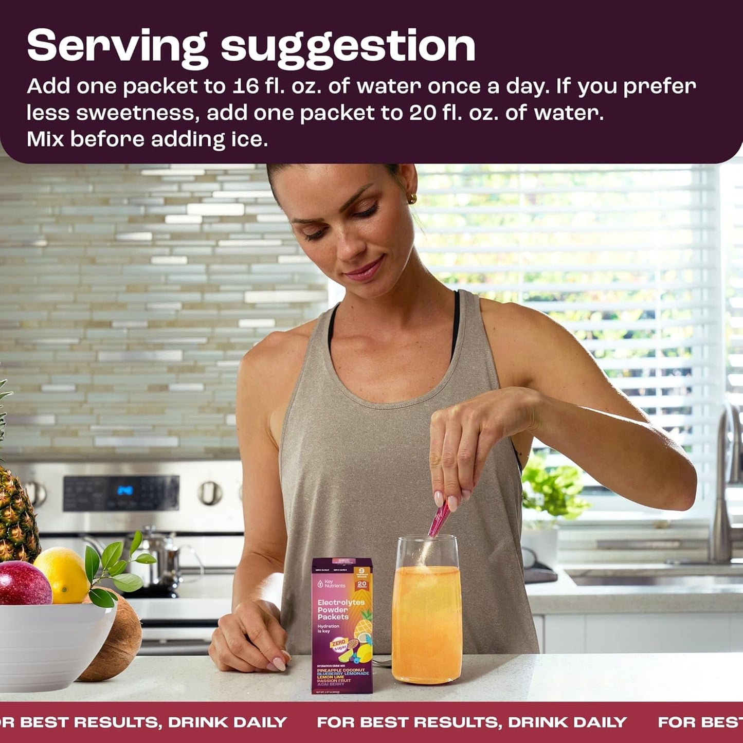 Hydration Packets with 5 Delicious Flavors - No Sugar, No Calories, Gluten Free Electrolytes Powder - 20 Pack Made in USA