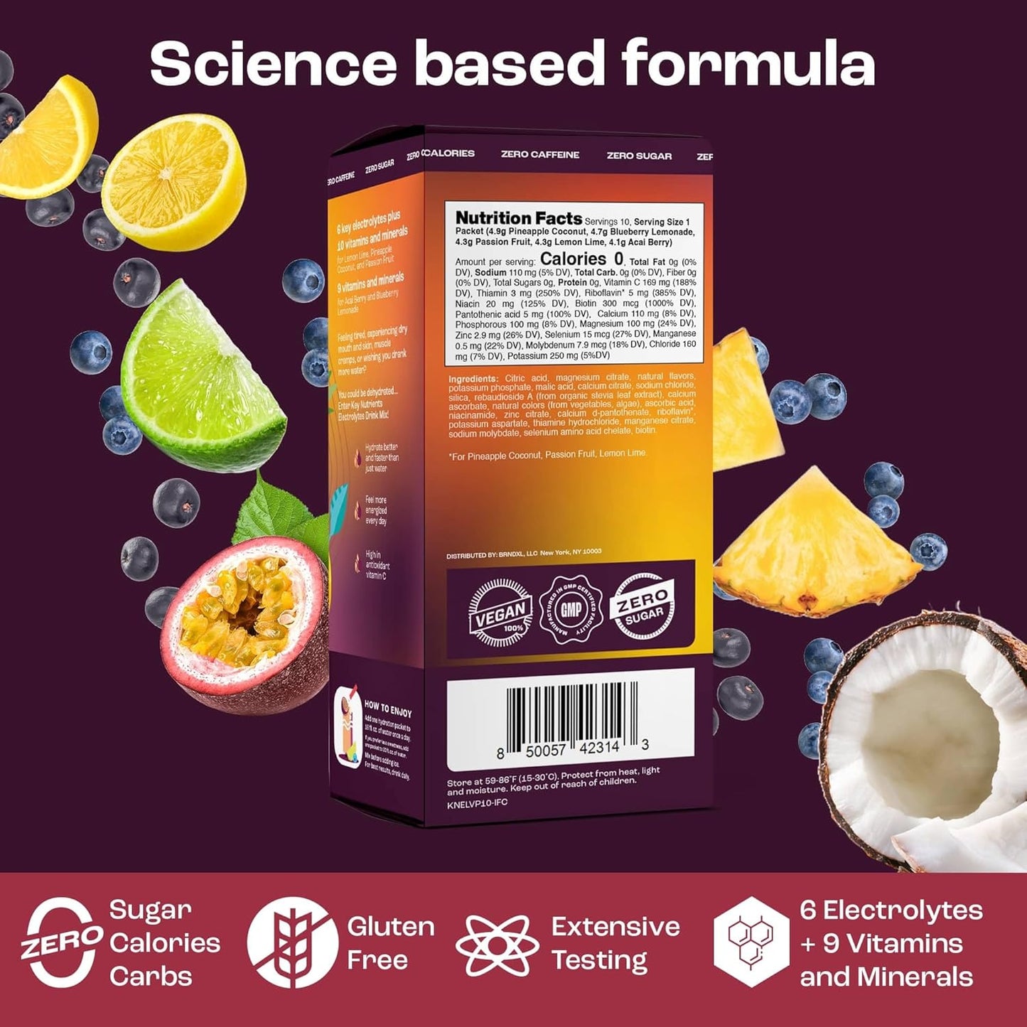 Hydration Packets with Key Nutrients - 5 Delicious Flavors, Sugar-Free Electrolyte Powder, Gluten Free, Non GMO - 10 Pack, Made in USA - BoostGo Australia