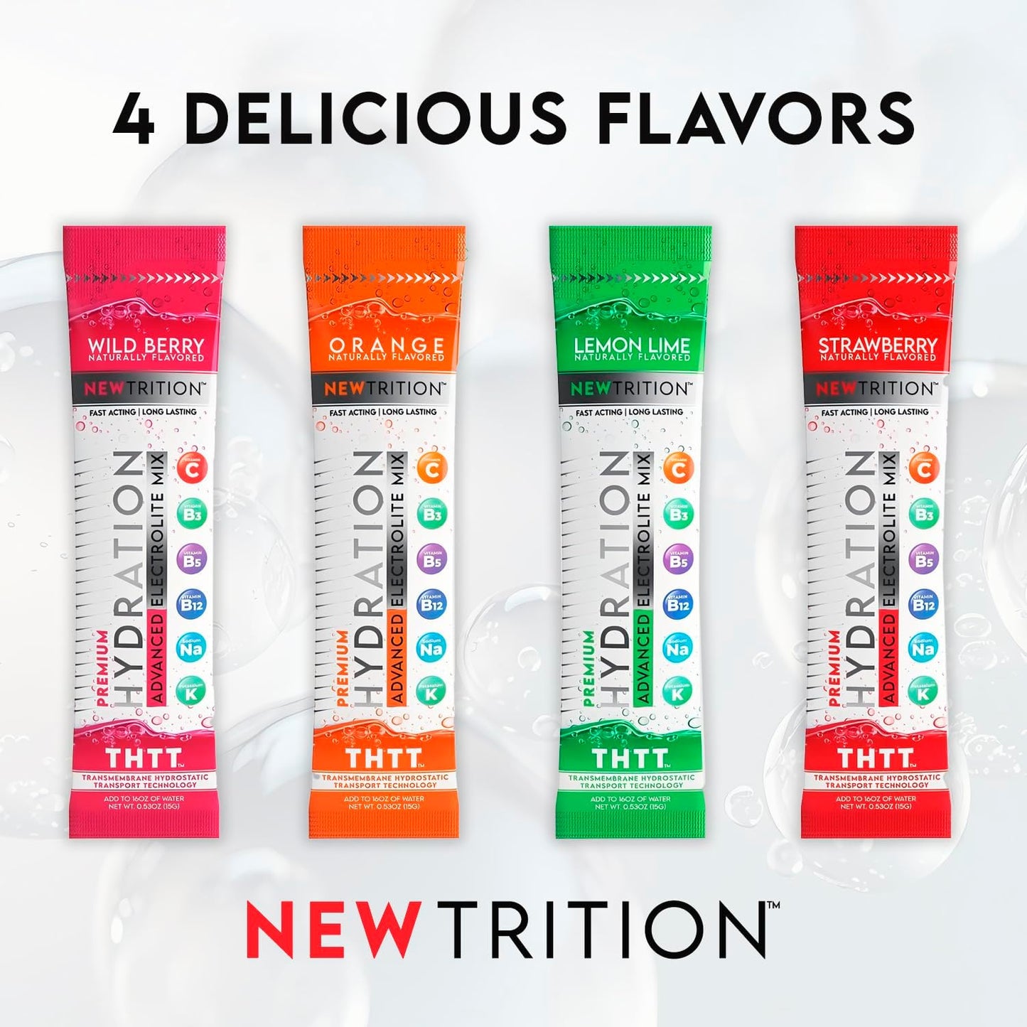 Hydration Powder Packets with Electrolytes, Vitamins C & D, Strawberry Flavor - 24 Servings