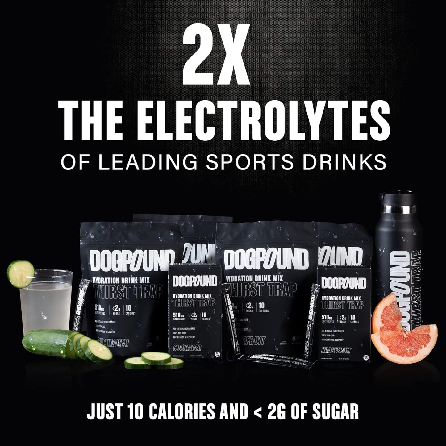 Hydration Supplement for Workout & Recovery | Electrolyte Drink Mix | Grapefruit Flavor | 10 Calories | 14 Convenient Sticks