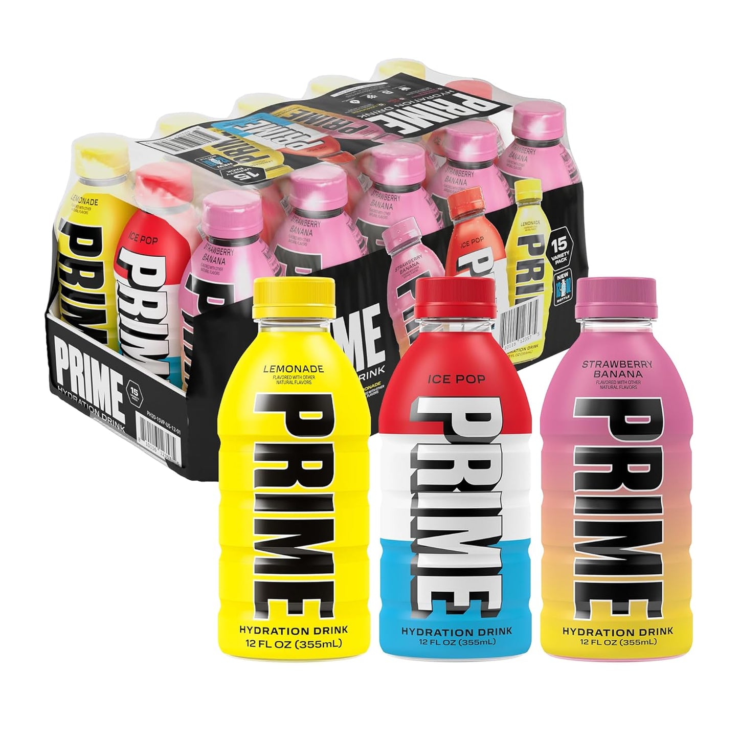 Hydration Variety Pack with Electrolytes, BCAAs, B Vitamins, Antioxidants - 15 Pack of 12 Oz Sports Drinks for Ultimate Hydration