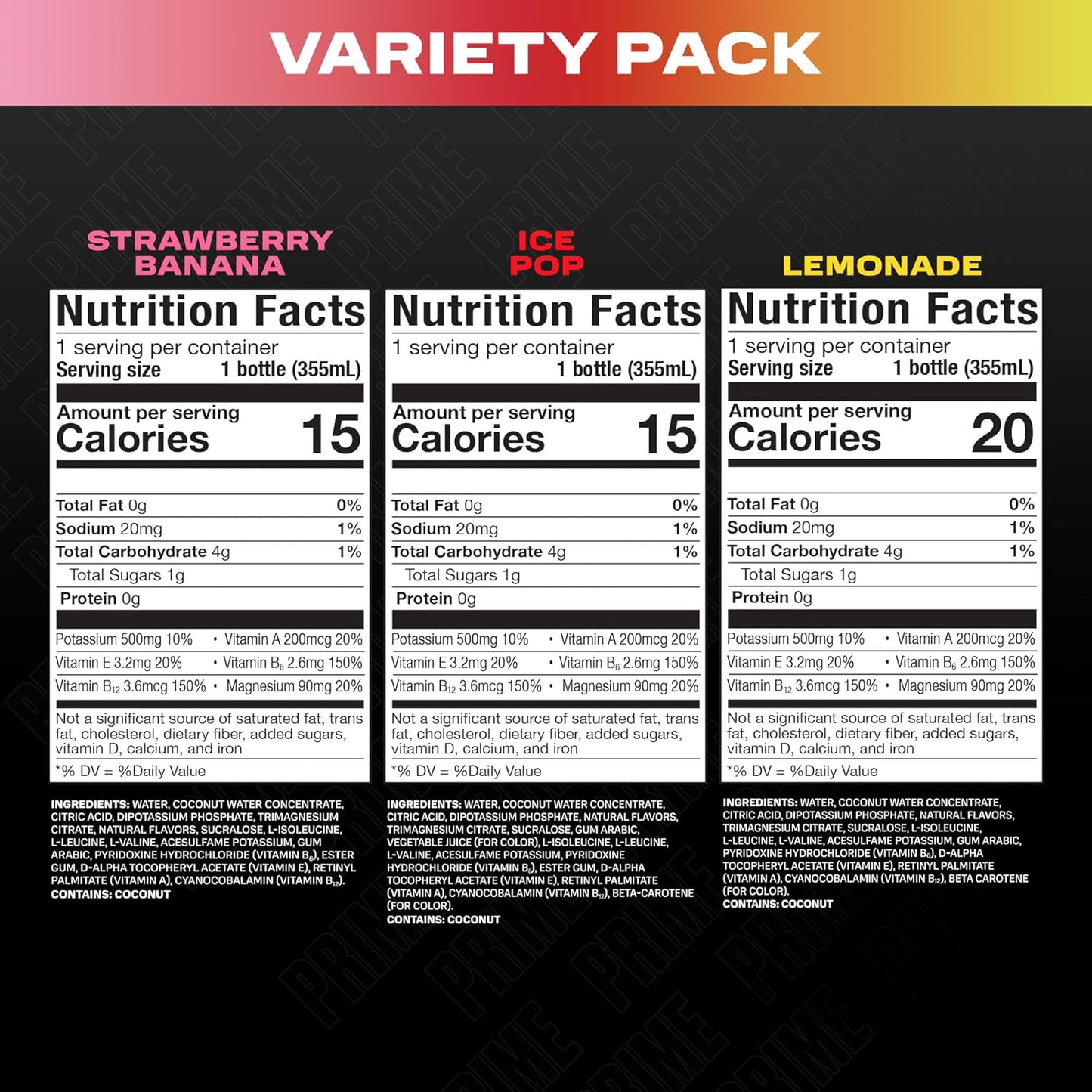 Hydration Variety Pack with Electrolytes, BCAAs, B Vitamins, Antioxidants - 15 Pack of 12 Oz Sports Drinks for Ultimate Hydration