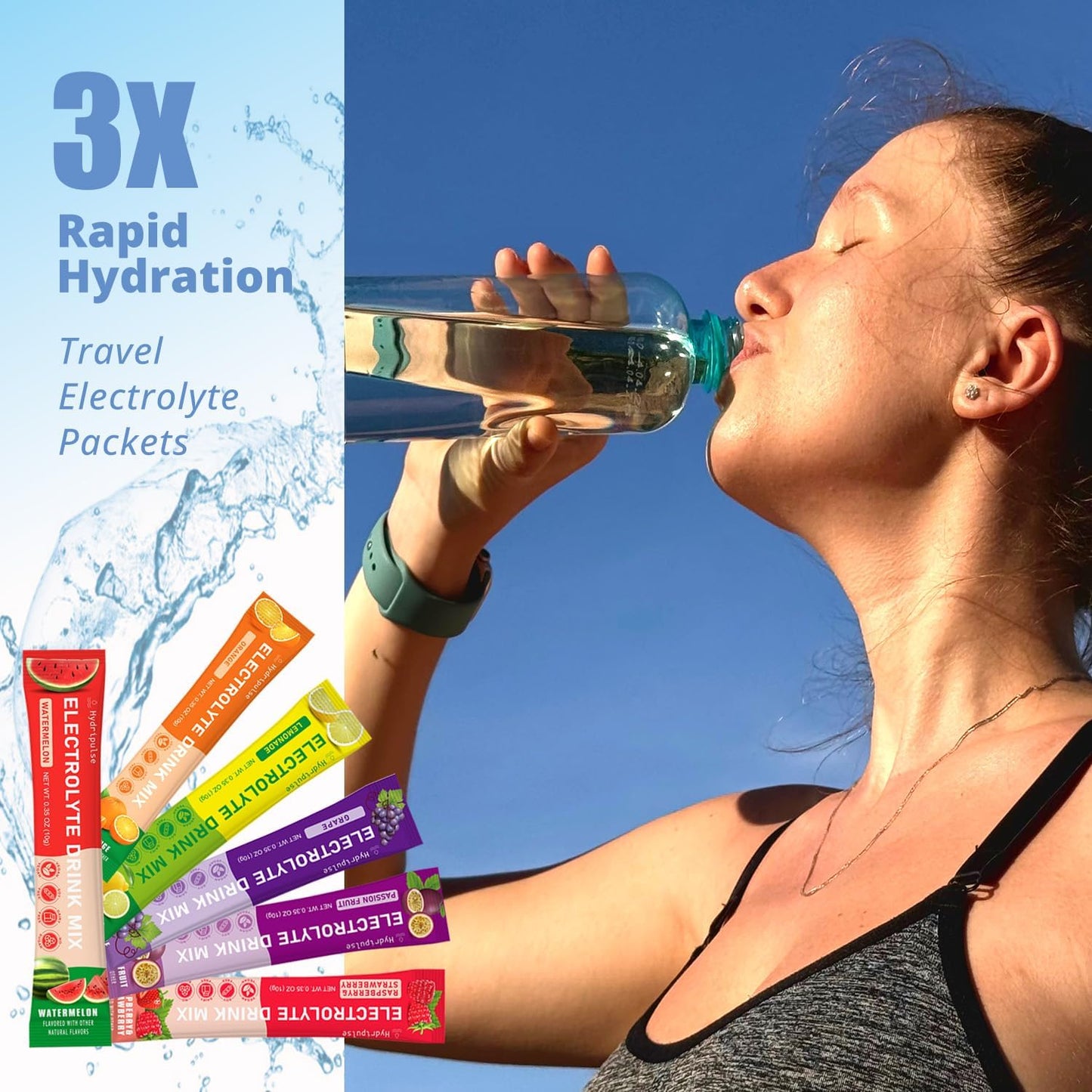 HydriPulse Electrolytes Powder Packets - Variety Pack of 10 Electrolyte & Vitamin Drink Mix Flavors - Sugar Free, Naturally Flavored, Keto Friendly - 18 Packets, Vegan & Non-GMO