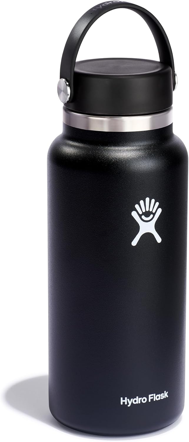 Hydro Flask Wide Mouth Stainless Steel Water Bottle with Leakproof Lid for Cold Drinks, Sports, Travel, Car, School - Vacuum Insulated