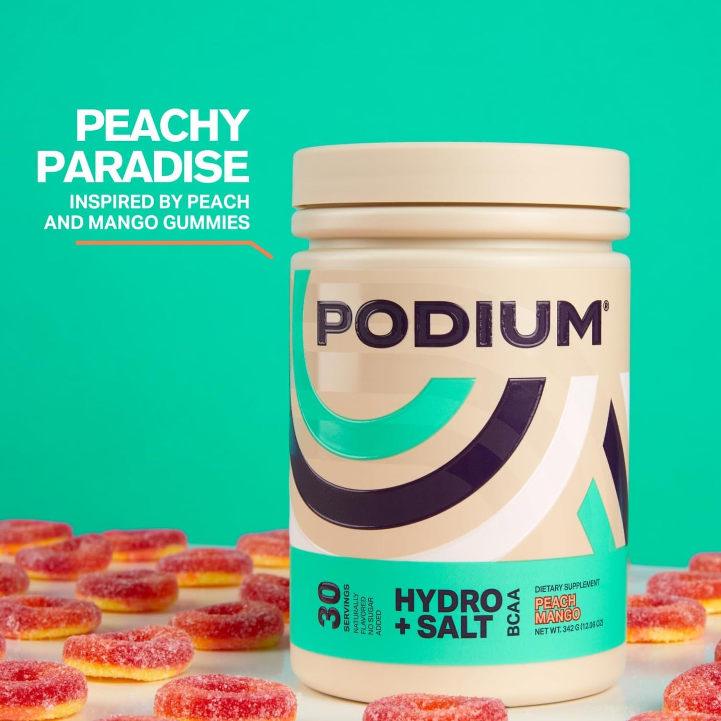 Hydro & Salt Mango Peach BCAA Powder - 30 Servings for Hydration & Recovery with Electrolytes