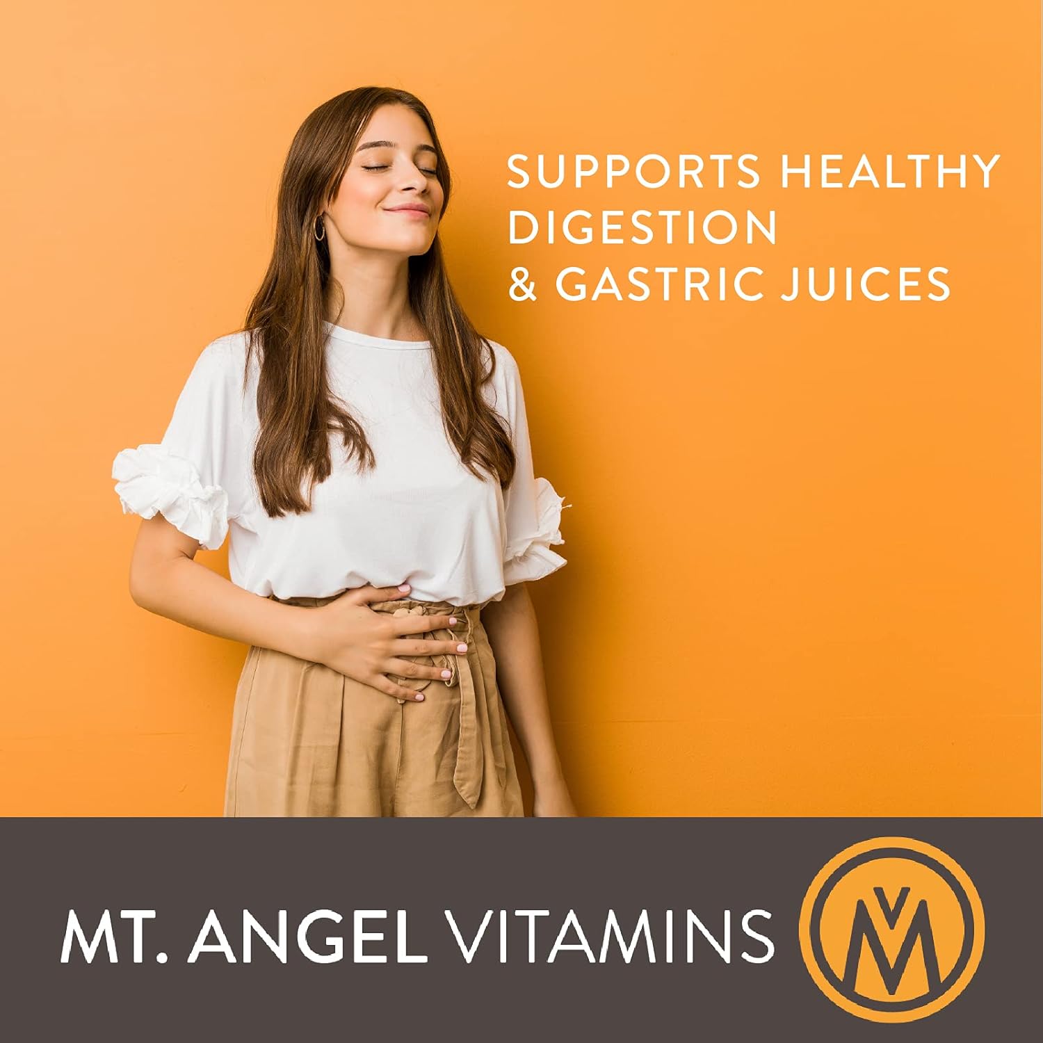 Hydrochloric Acid Betaine Supplement for Healthy Digestion - 100 Vegetarian Chlorocaps by Mt. Angel Vitamins