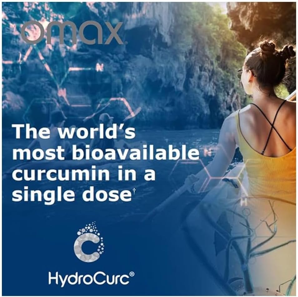 HydroCurc Turmeric Curcumin Softgels with MCT Oil Nanoparticle for Joint Health - 2 Pack, 120 Softgels