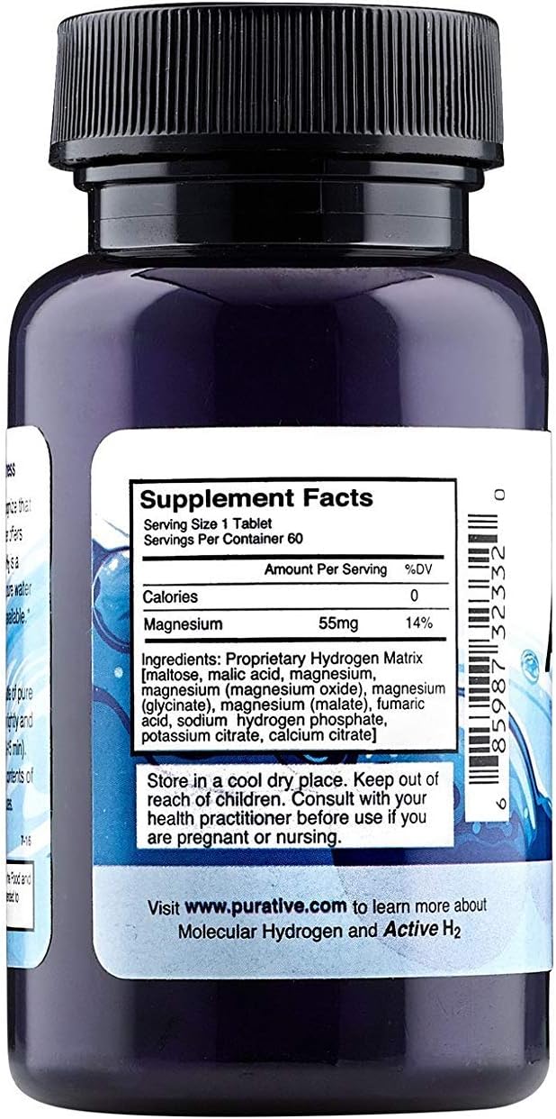 Hydrogen Water Tablet for Health Optimization, Immune Support, and Antioxidant Balance - 120 Servings