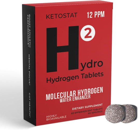 Hydrogen Water Tablets: 60 Tablets, 12 PPM H2 Molecular Hydrogen for Drinking Water