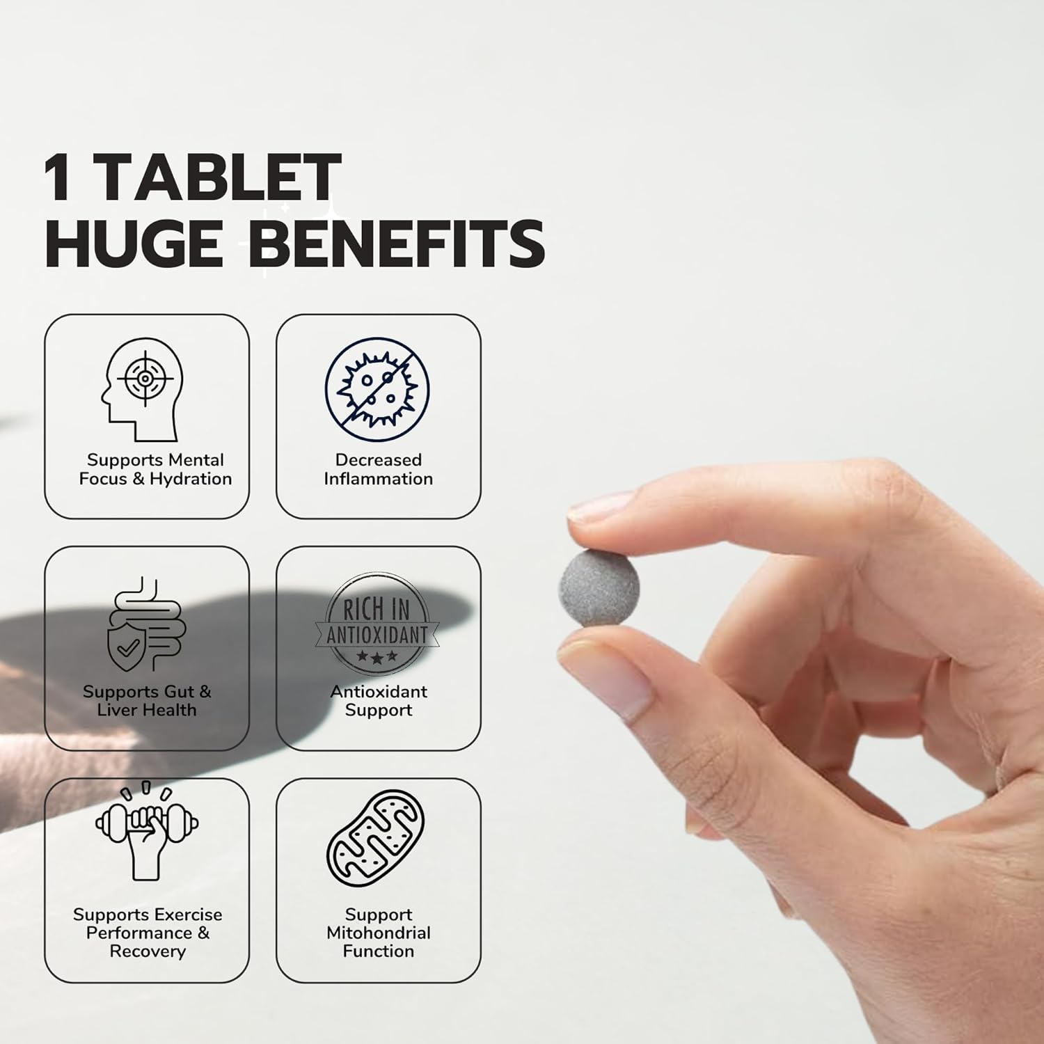 Hydrogen Water Tablets: 60 Tablets, 12 PPM H2 Molecular Hydrogen for Drinking Water