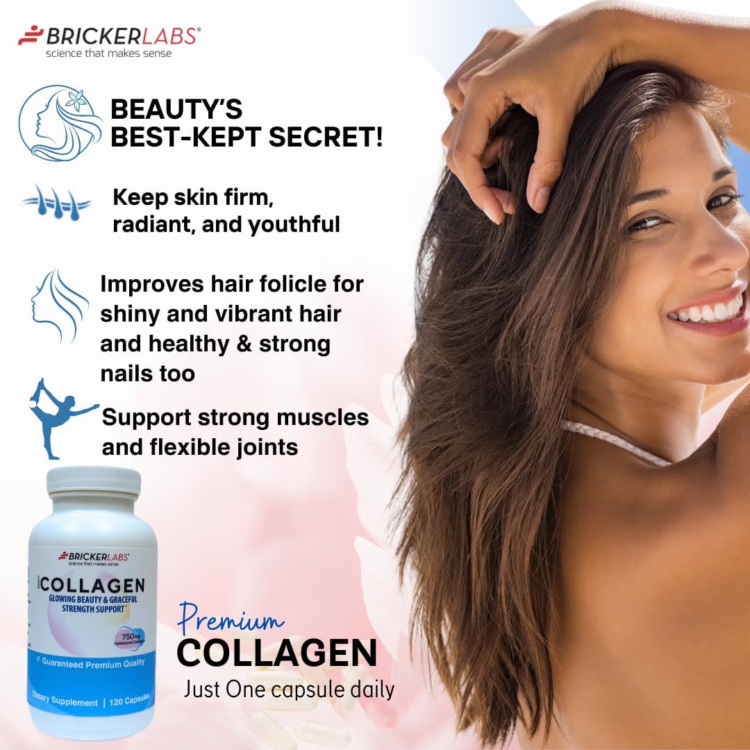 Hydrolized Collagen Supplement for Men & Women - Type I & III Collagen Capsules 750mg - 120 Day Supply