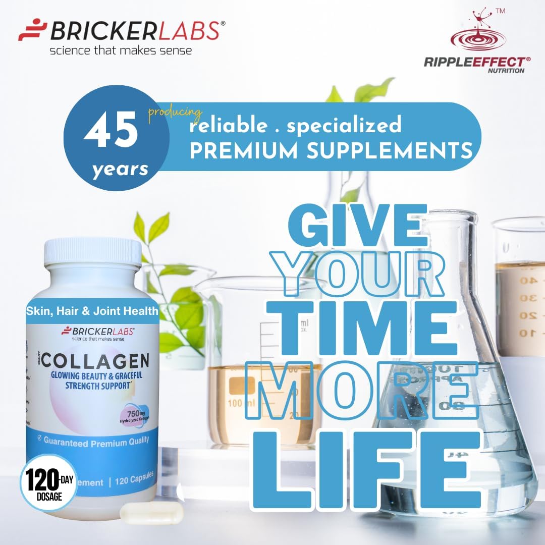 Hydrolized Collagen Supplement for Men & Women - Type I & III Collagen Capsules 750mg - 120 Day Supply