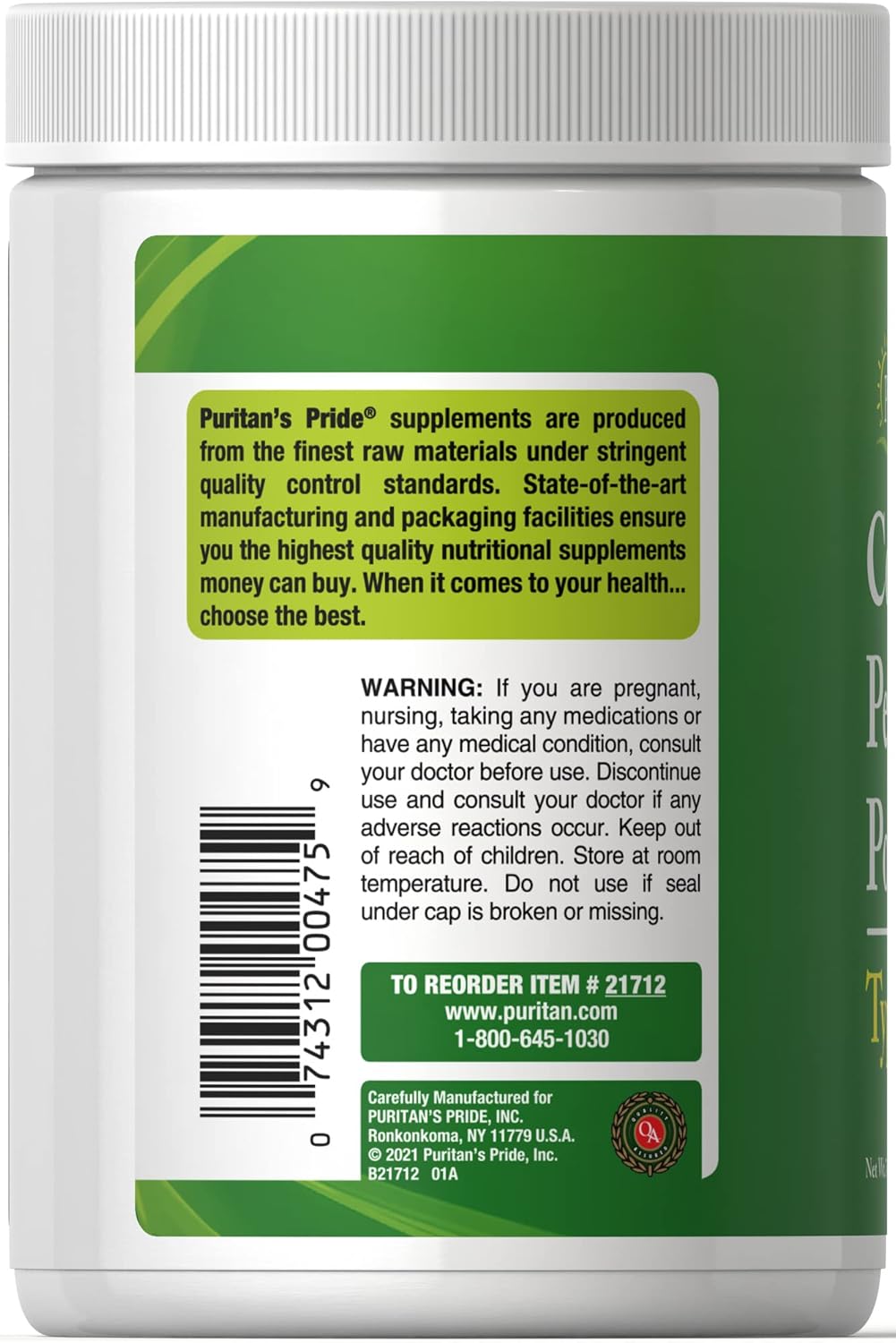 Hydrolyzed Collagen 1000 mg - Puritan's Pride Supplement for Skin and Joint Health