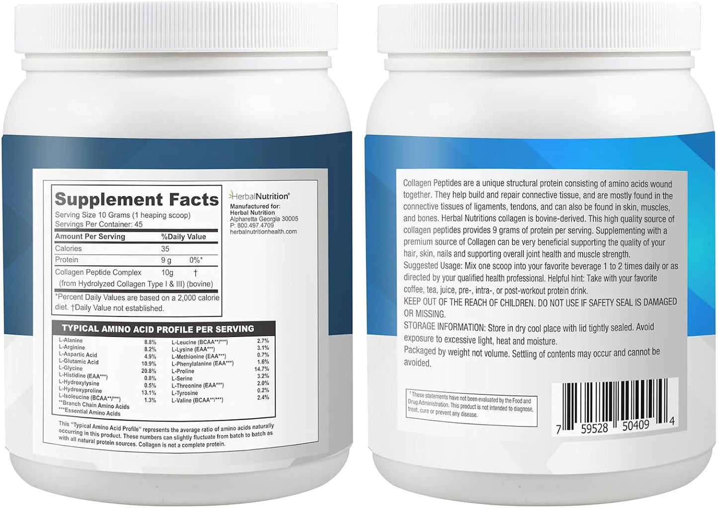 Hydrolyzed Collagen Peptides Powder for Skin, Hair, Nails & Joints - Keto & Paleo Friendly, Non-GMO & Gluten Free - 45 Servings