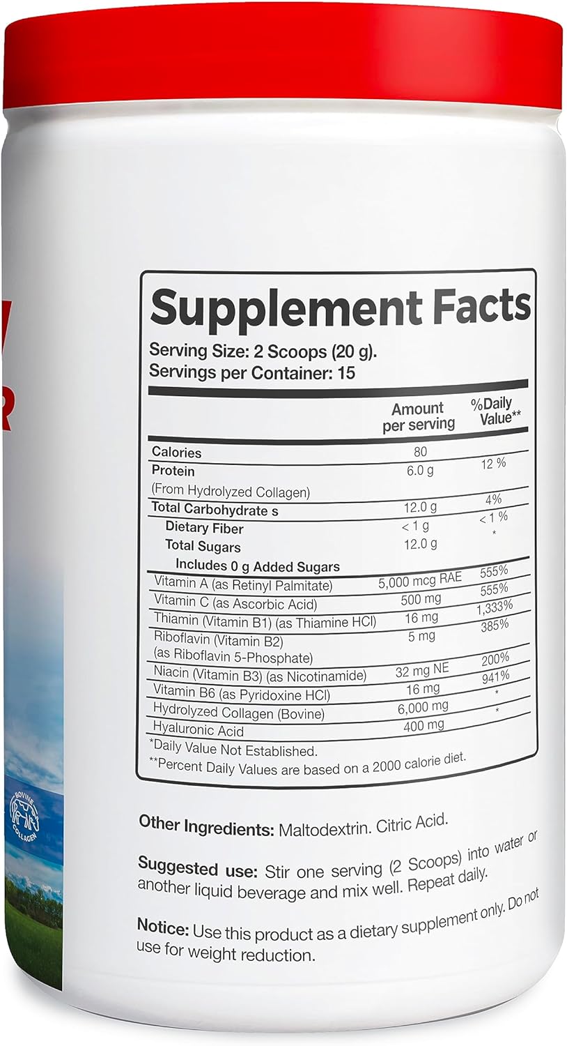 Hydrolyzed Collagen Peptides Powder with Moringa Oleifera Capsules - Gluten-Free Supplement for Women and Men - Vegetarian Capsules