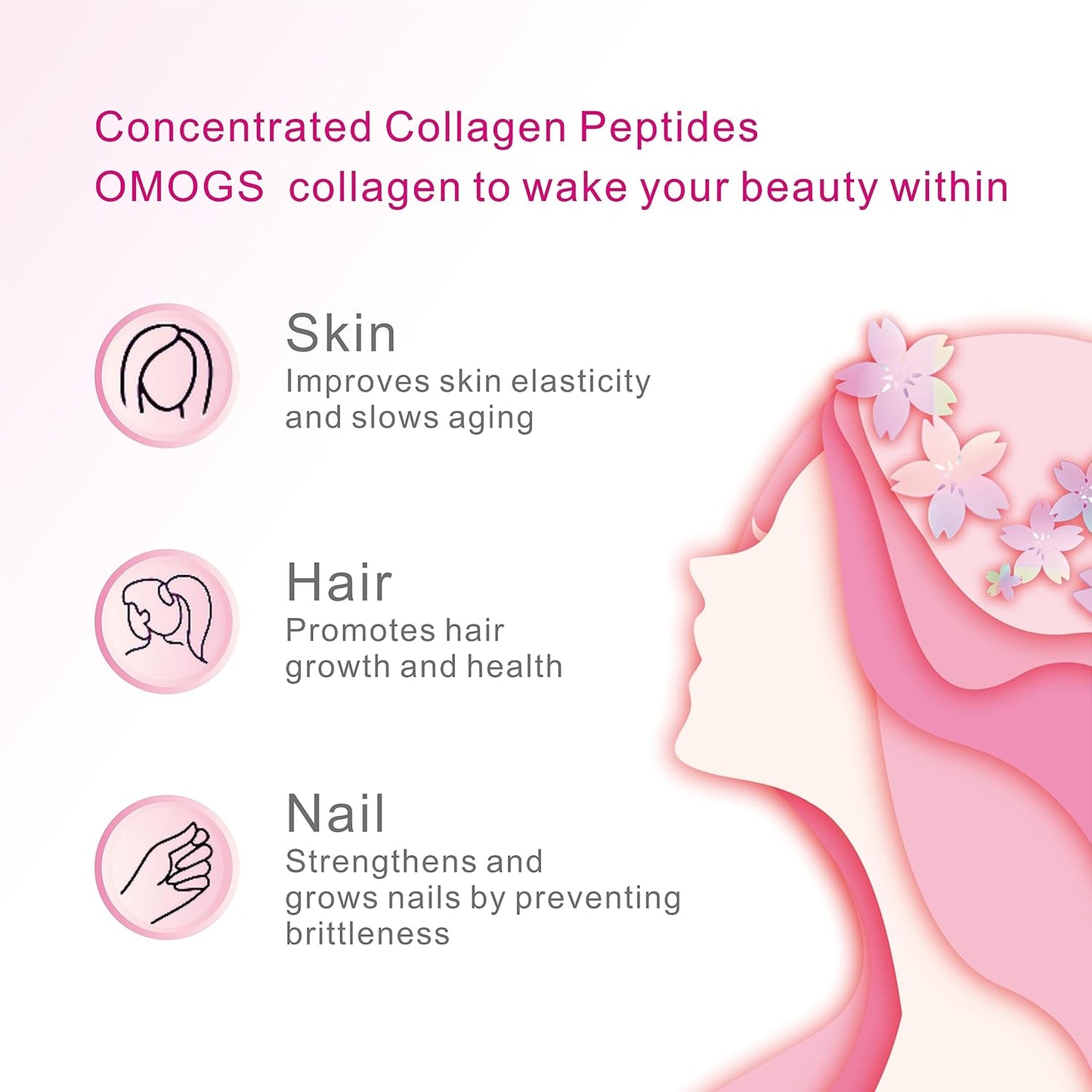 Hydrolyzed Collagen Peptides Powder with Prebiotics, Cranberry Extract - Supports Hair, Skin, Nails, Joints, Digestive Health - Grass Fed, Non-GMO - Women & Men