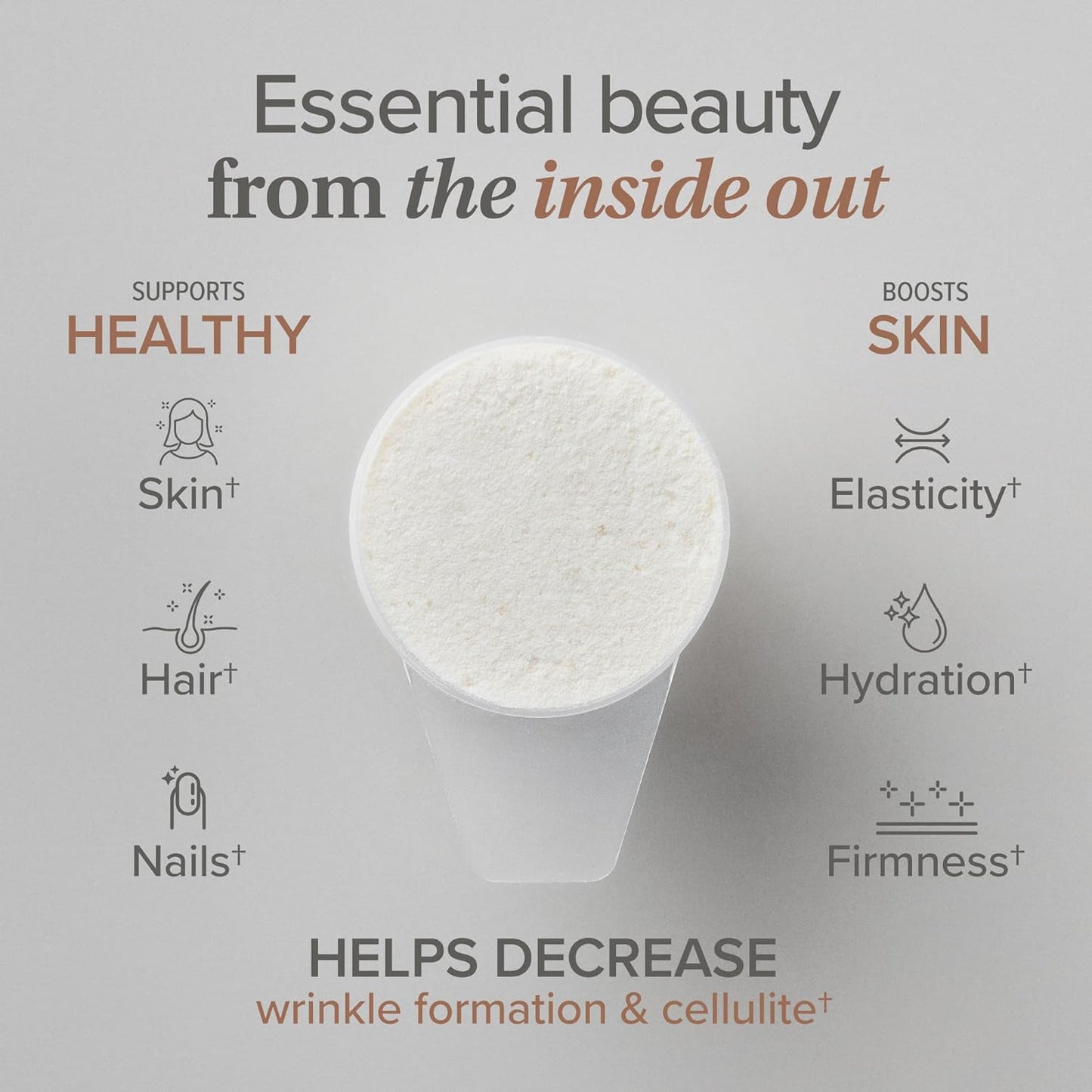 Hydrolyzed Collagen Peptides Protein Powder with Hyaluronic Acid for Women - Skin, Hair, & Nails Support - Neutral Flavor - 11.9oz