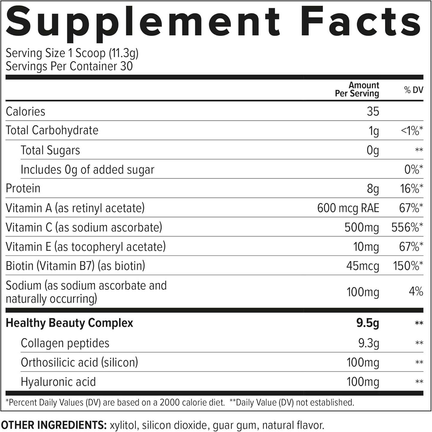 Hydrolyzed Collagen Peptides Protein Powder with Hyaluronic Acid for Women - Skin, Hair, & Nails Support - Neutral Flavor - 11.9oz