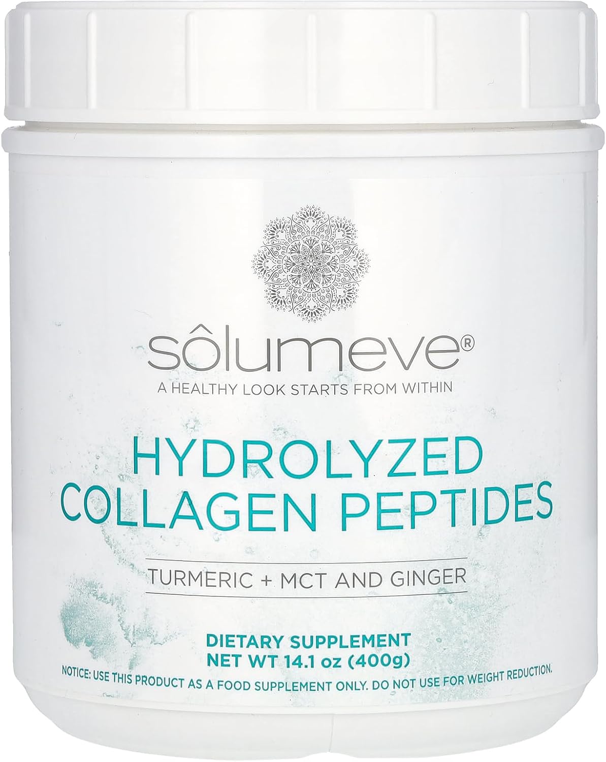 Hydrolyzed Collagen Peptides with Turmeric, MCT, and Ginger - 14.1 oz (400 g) Blend for Skin and Joint Support