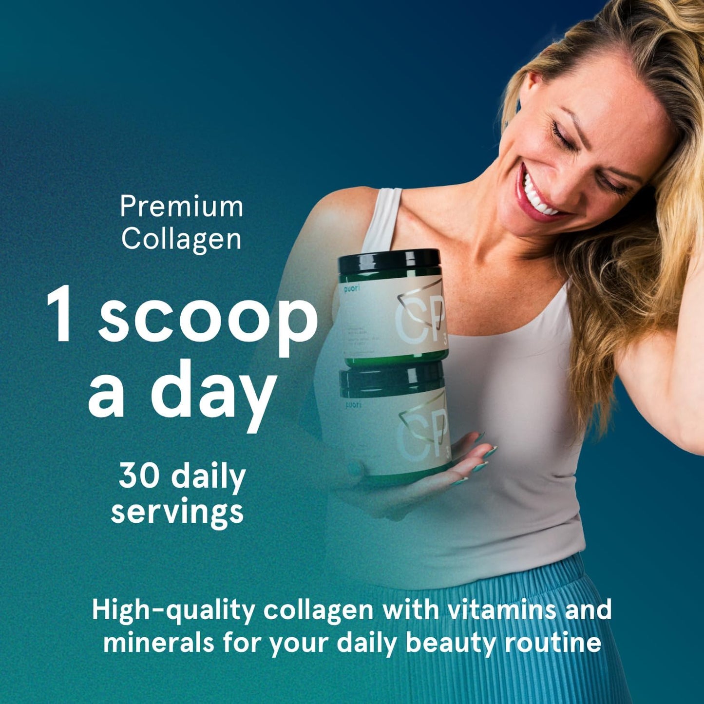 Hydrolyzed Collagen Powder Supplement with Biotin, Hyaluronic Acid, CP3 Beauty Complex for Skin, Hair, Nails - Zinc, Vitamin B, C - Unflavored