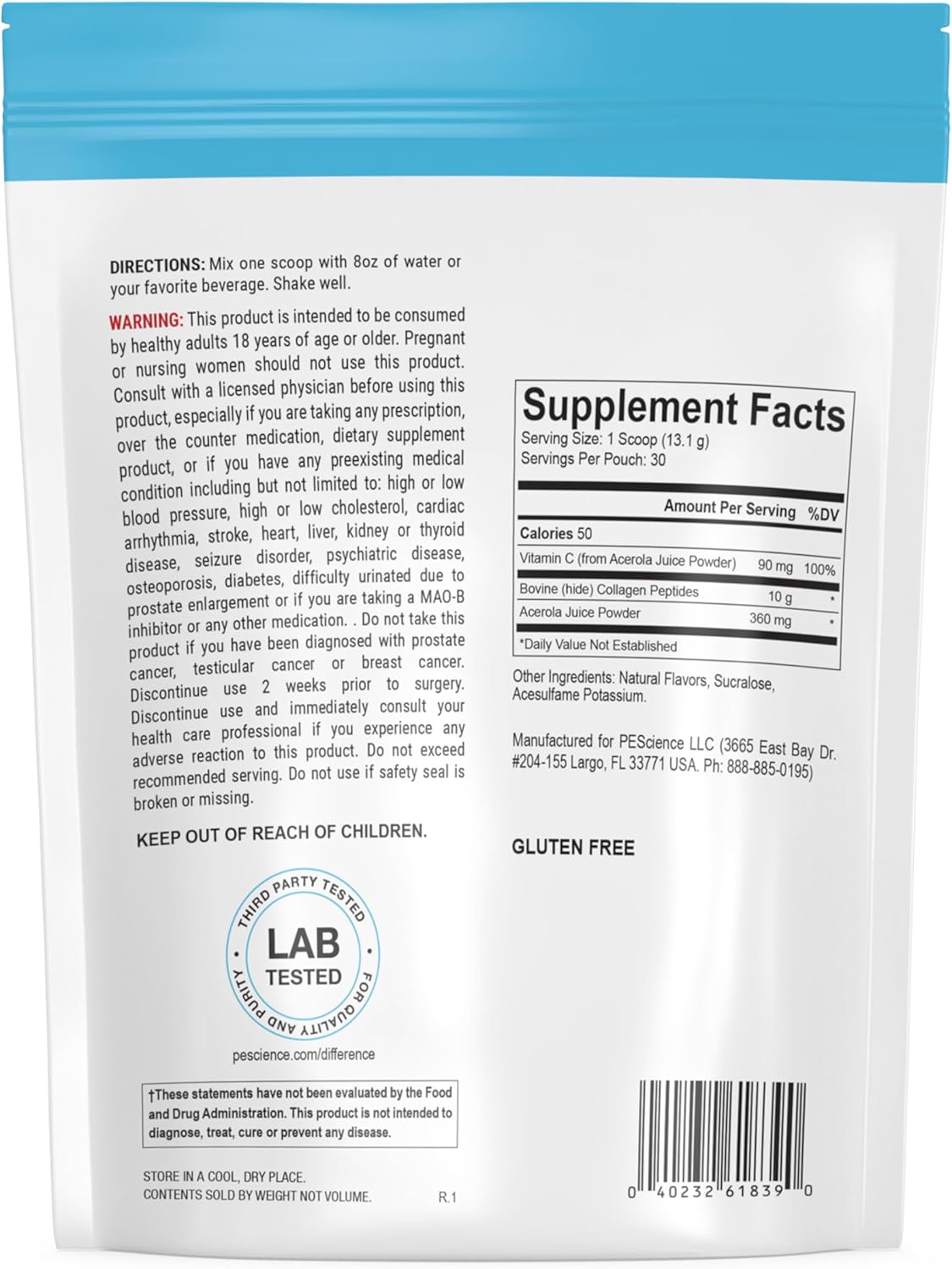 Hydrolyzed Collagen Protein Powder with Vitamin C - Raspberry Flavor, 30 Servings, Supports Hair, Skin, and Nails