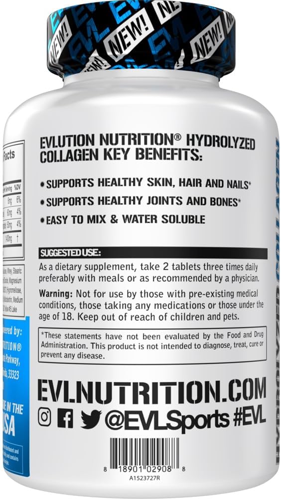 Hydrolyzed Collagen Supplement - 1400mg Type I & III for Joint, Bone, Skin, Hair, Nails - Keto, Paleo - 30 Servings