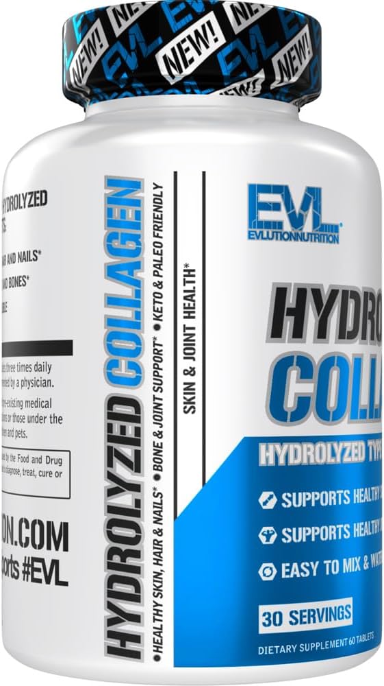 Hydrolyzed Collagen Supplement - 1400mg Type I & III for Joint, Bone, Skin, Hair, Nails - Keto, Paleo - 30 Servings