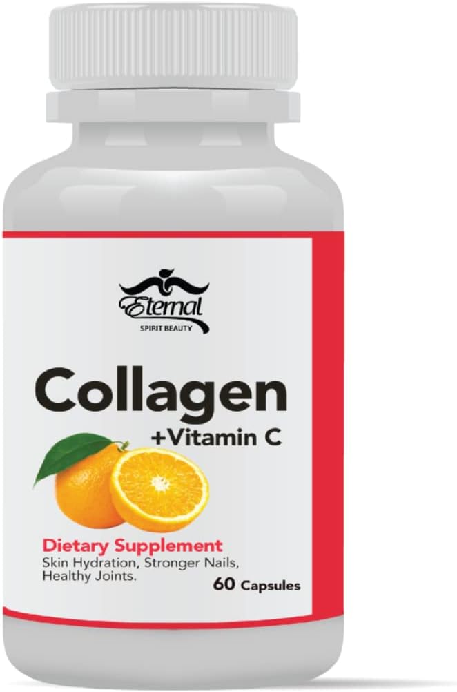 Hydrolyzed Collagen with Vitamin C for Face and Skin - Natural Collagen Capsules - 60 Count