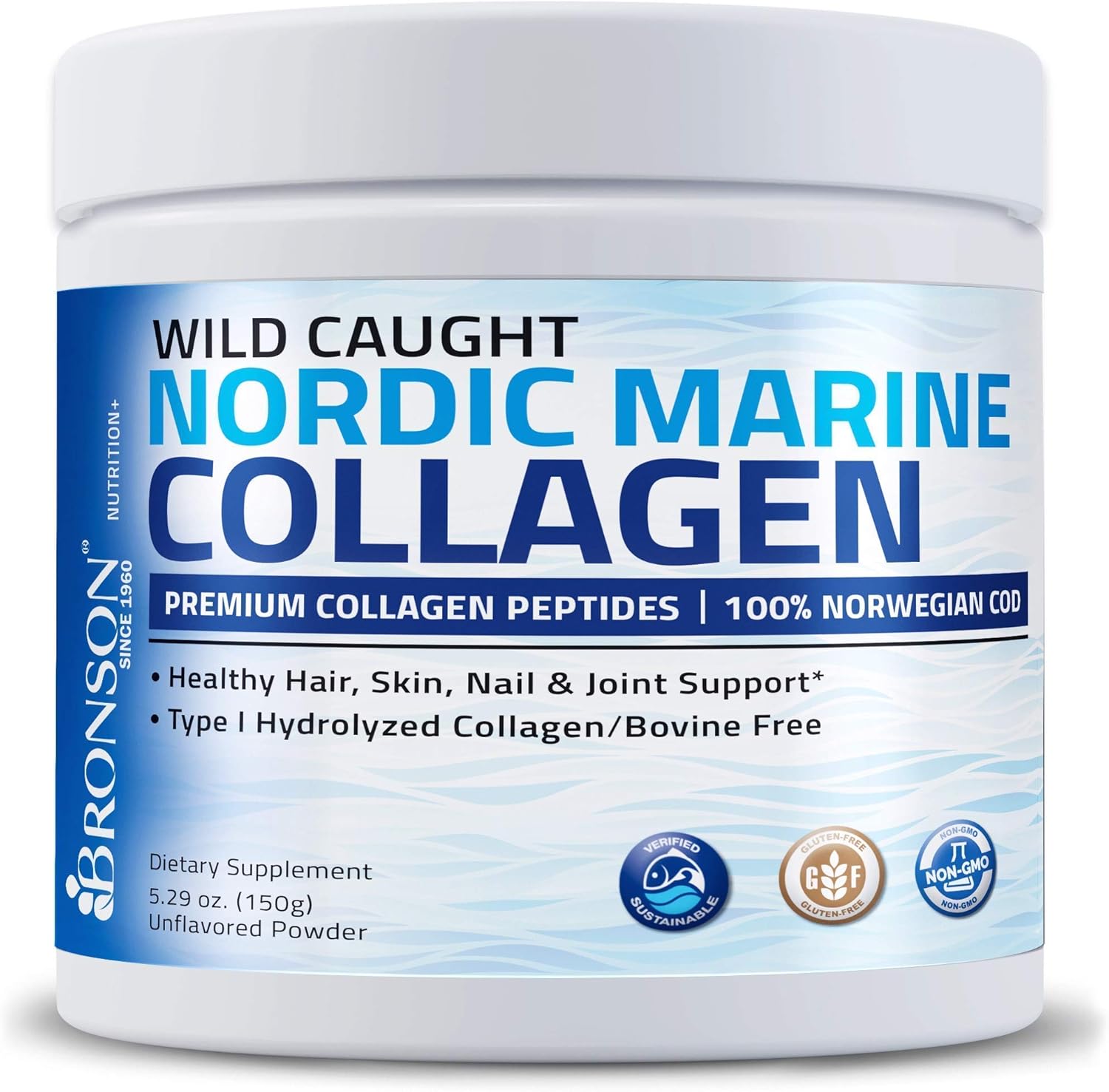 Hydrolyzed Marine Collagen Peptides Powder with Biotin for Hair, Skin, and Nails - 10,000 Mcg Ultra Supplement