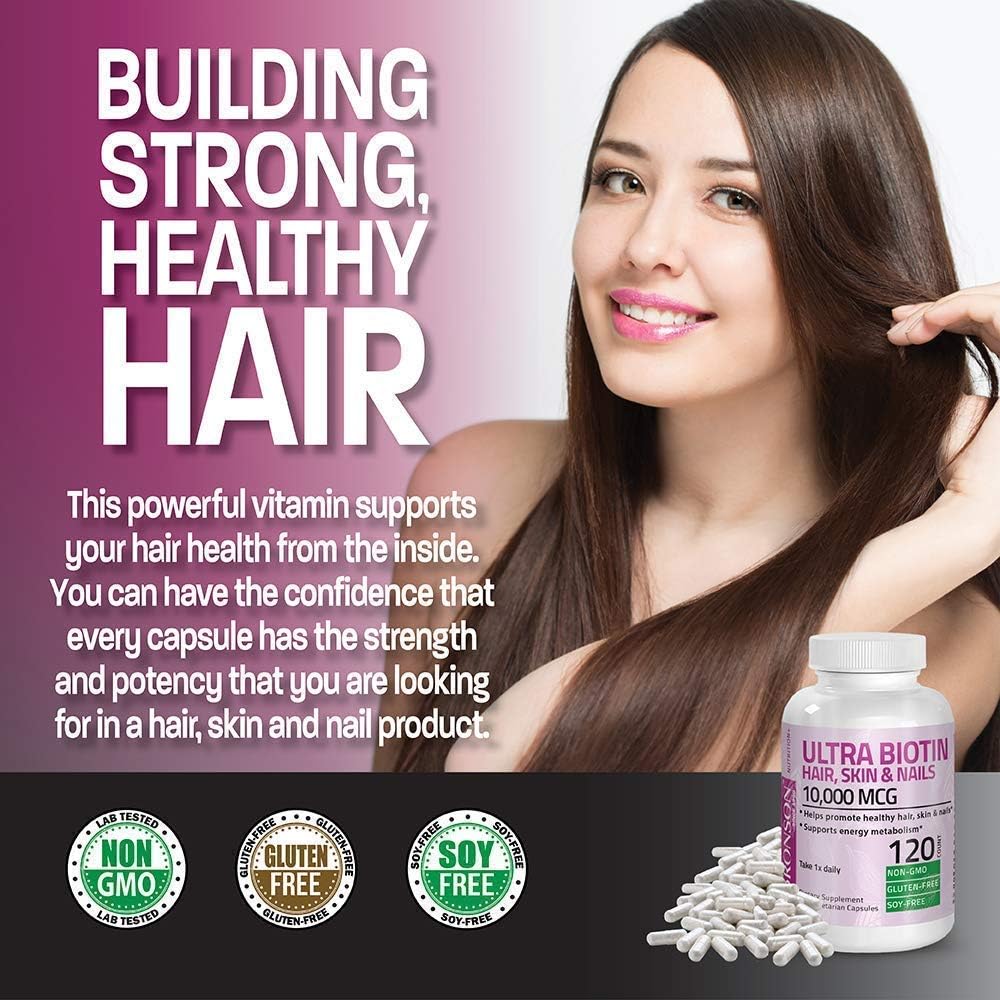 Hydrolyzed Marine Collagen Peptides Powder with Biotin for Hair, Skin, and Nails - 10,000 Mcg Ultra Supplement