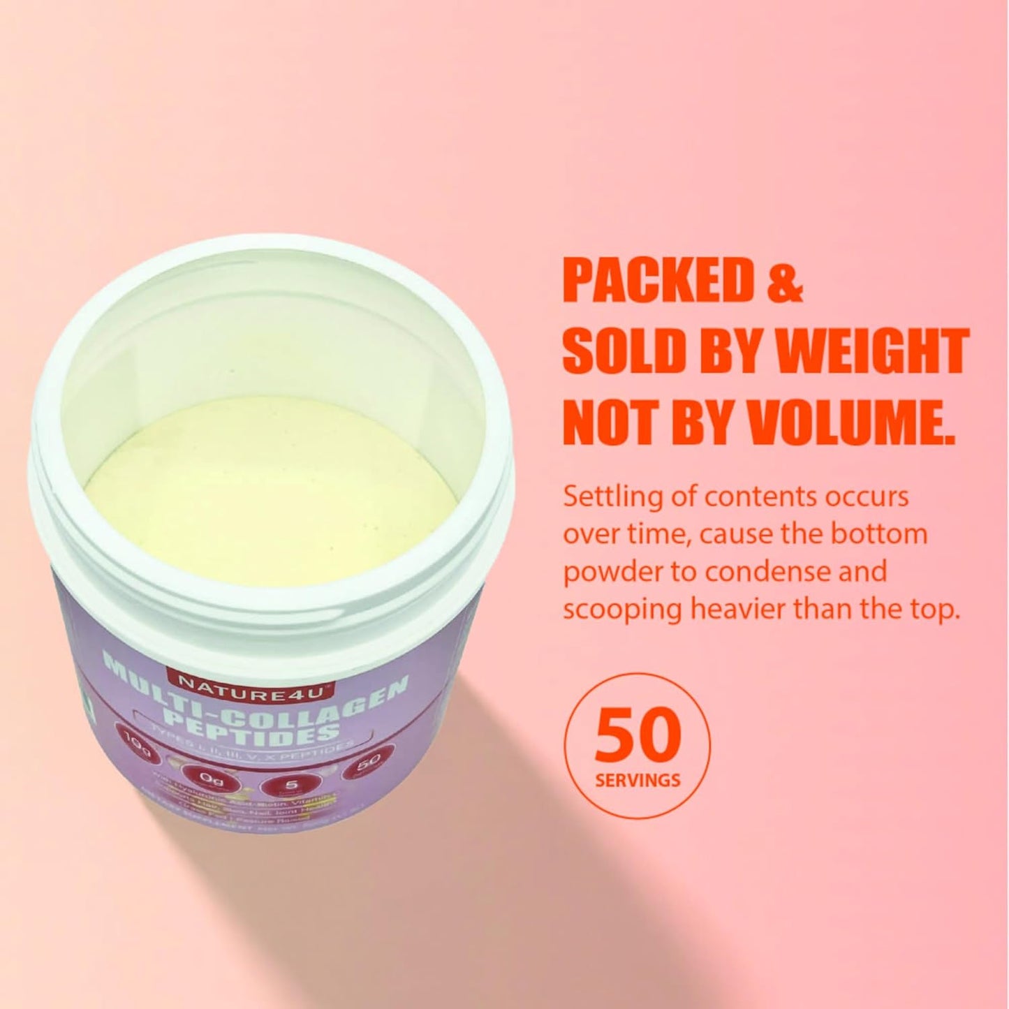 Hydrolyzed Multi Collagen Peptides Powder with Biotin, Hyaluronic Acid, and Vitamin C for Hair, Skin, Nails, and Joint Support - Unflavored 1.1 lb