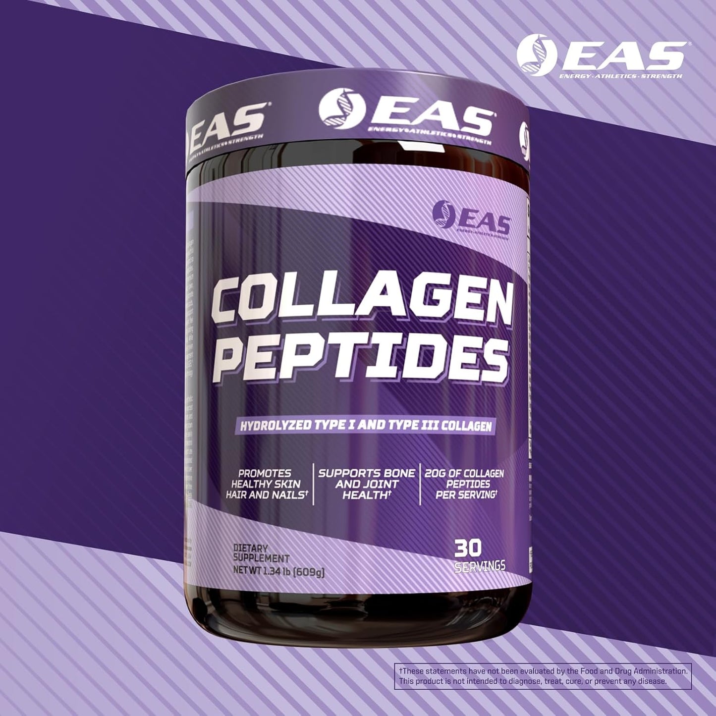 Hydrolyzed Type I & III Collagen Peptides Powder for Hair, Skin, Nails, Bone & Joint Health - 20g Per Serving - 30 Servings - Unflavored - BoostGo Australia