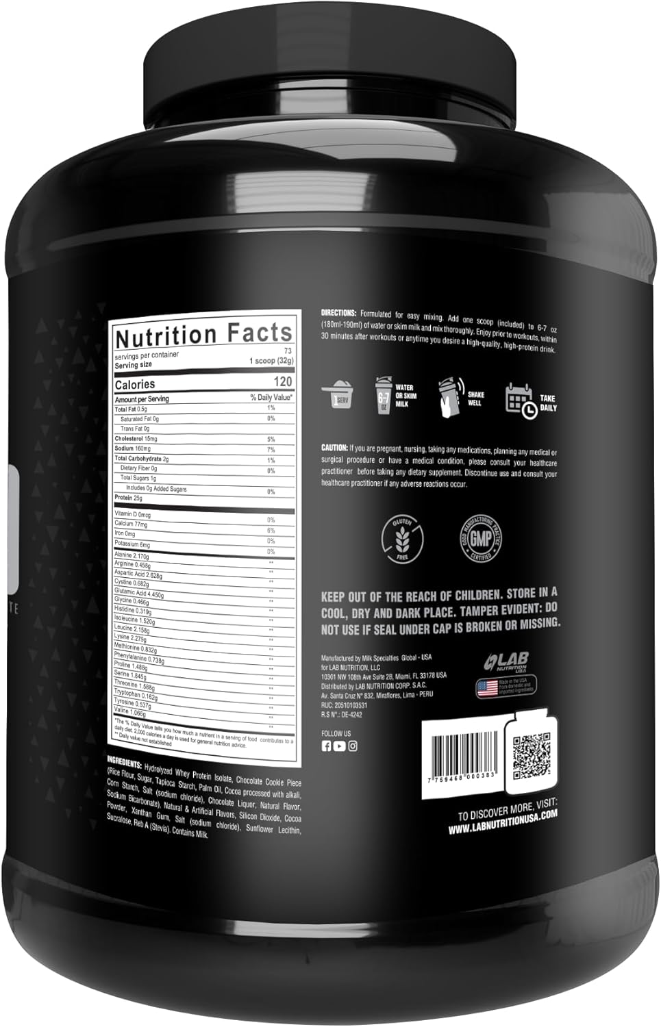 Hydrolyzed Whey Protein Isolate Powder 5lb - Cookies & Cream, 25g Protein/serving, Muscle Building, Lean Growth, Easy Digestion, Gluten & Lactose Free, Fast Absorption