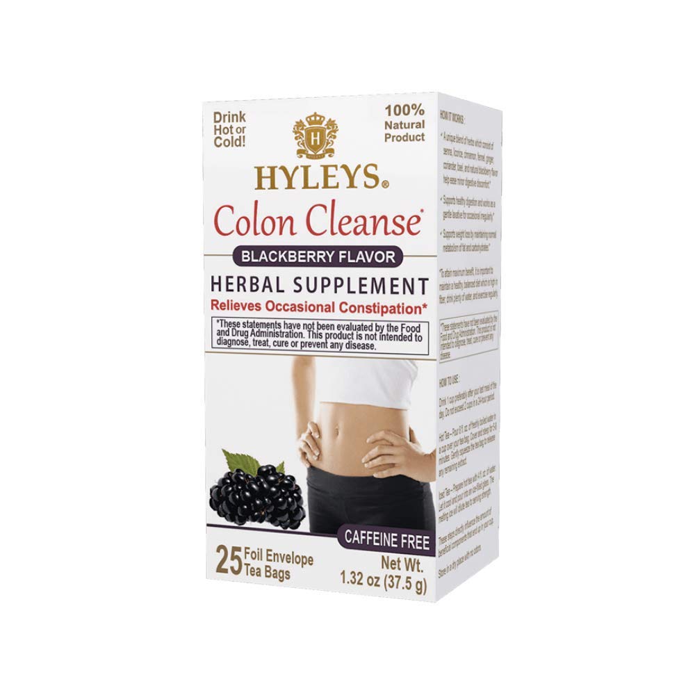 Hyleys Colon Cleanse and Slim Tea Bundle - Acai Berry Flavor, Herbal Detox and Slimming Formula Supplement - 25 Tea Bags