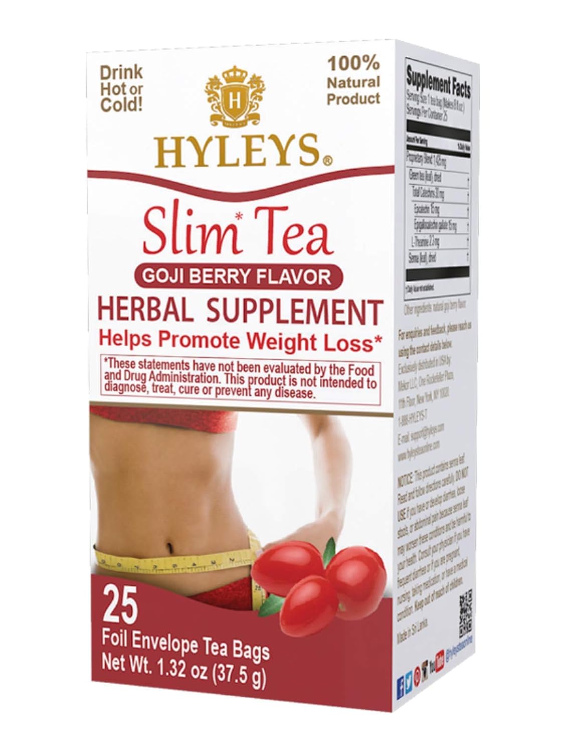 Hyleys Goji Berry Weight Management Tea Bundle - 14 Day Slim Tea for Slimming Formula (1 Pack)