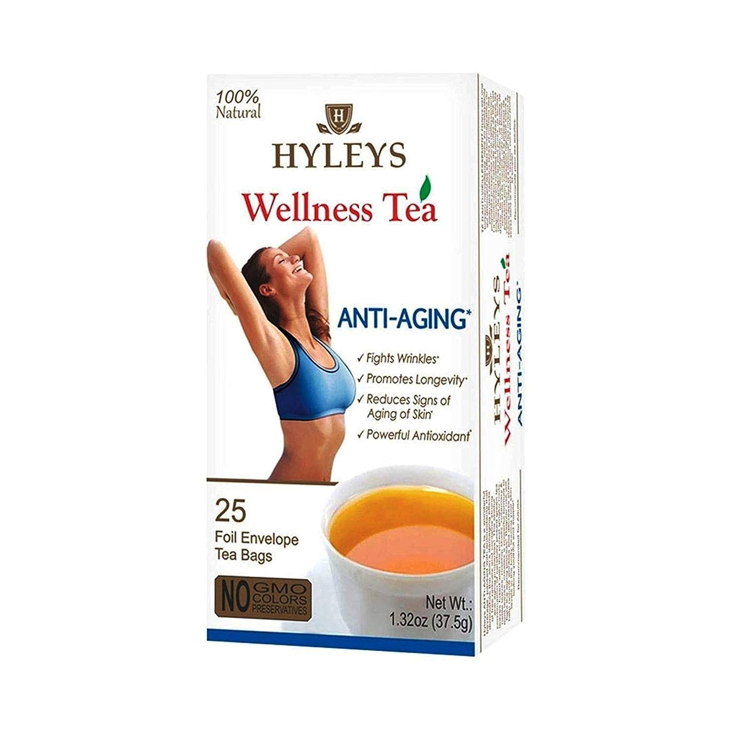 Hyleys Wellness Anti-Aging Green Tea - 12 Pack, 25 Tea Bags